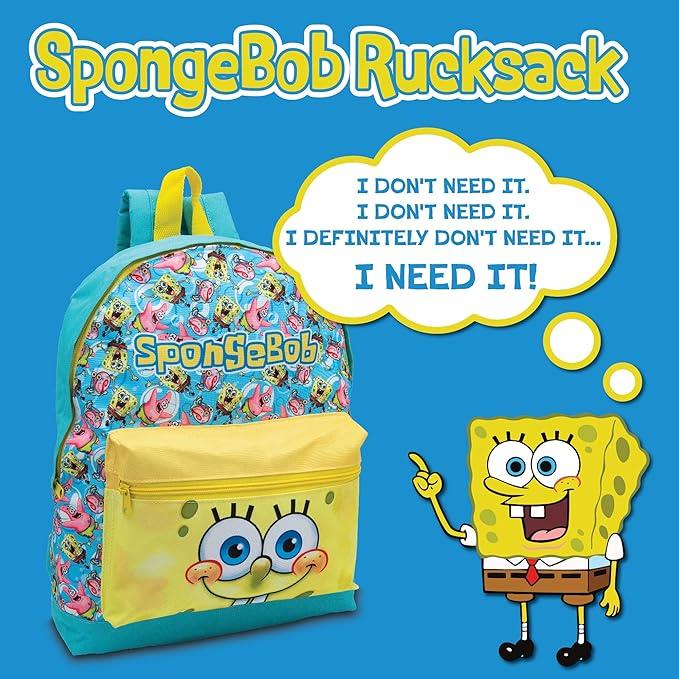 Kid SpongeBob SquarePants Rucksack Backpack Officially Licensed Sport School Bag