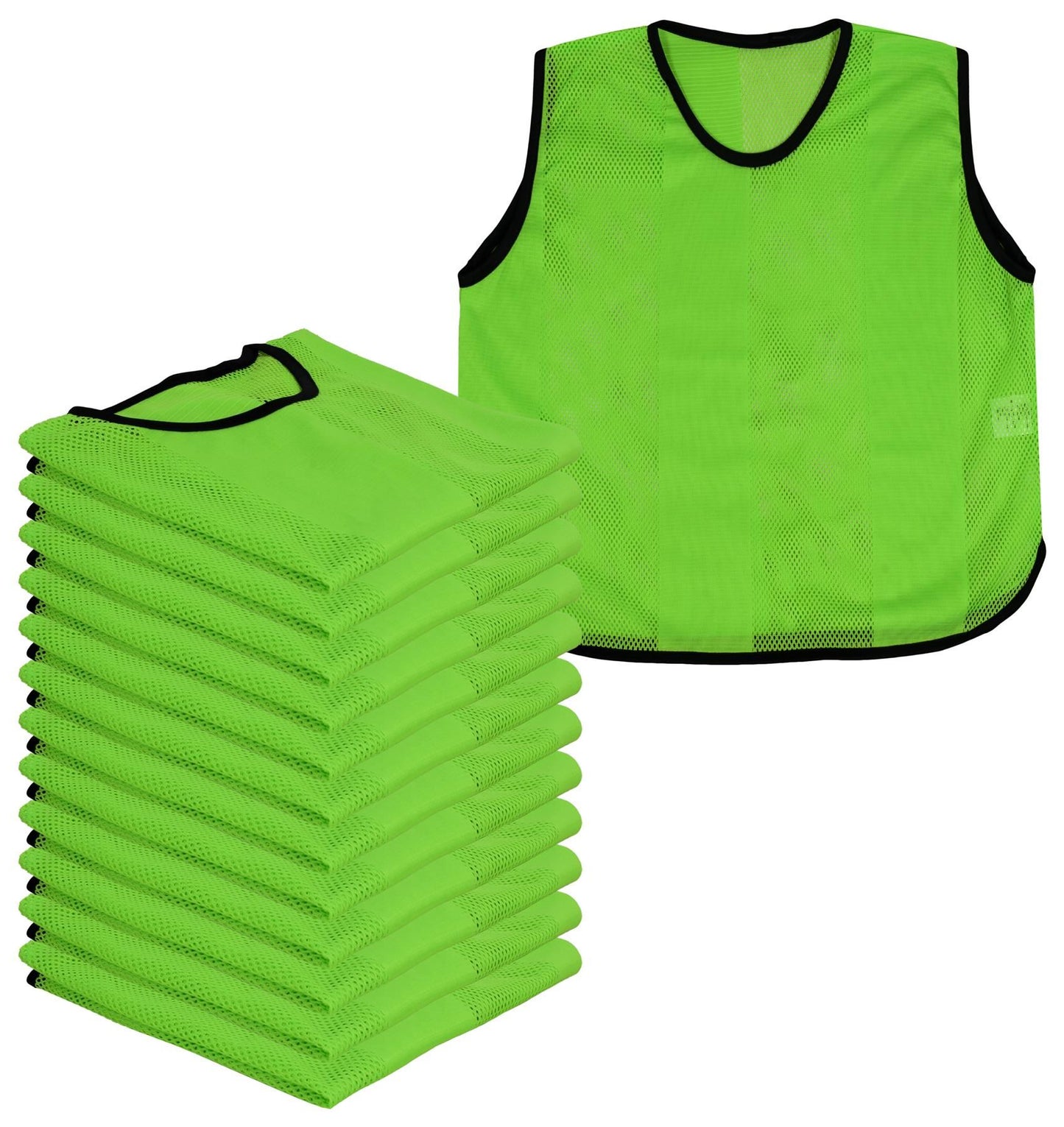 A2Z 12 Pack Sports Training Mesh Bibs Lightweight Comfortable and Breathable During Football Rugby Sports Bibs For Kids/Adult