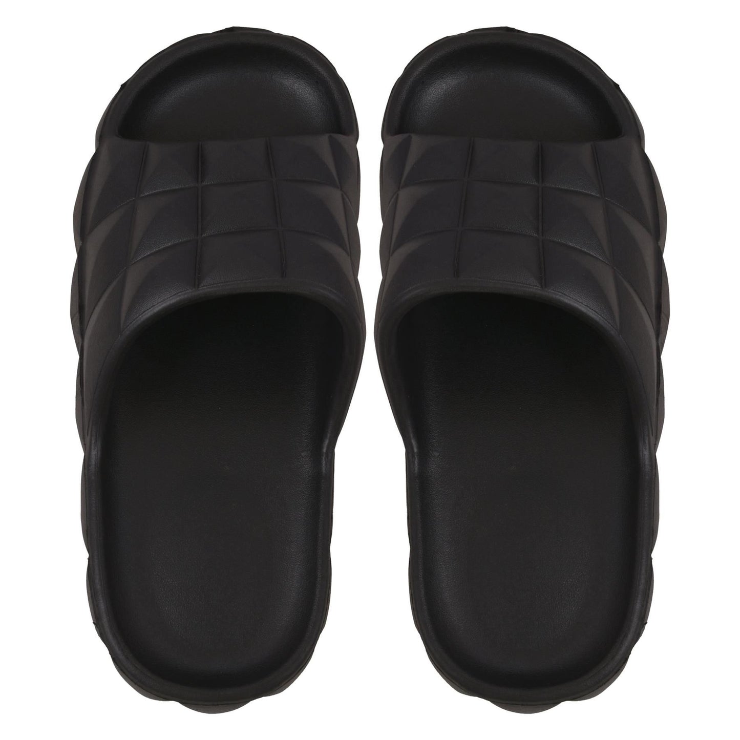 Womens Open Toe Soft Padded Diamond Slider Slip-On Casual Summer Mule Slipper