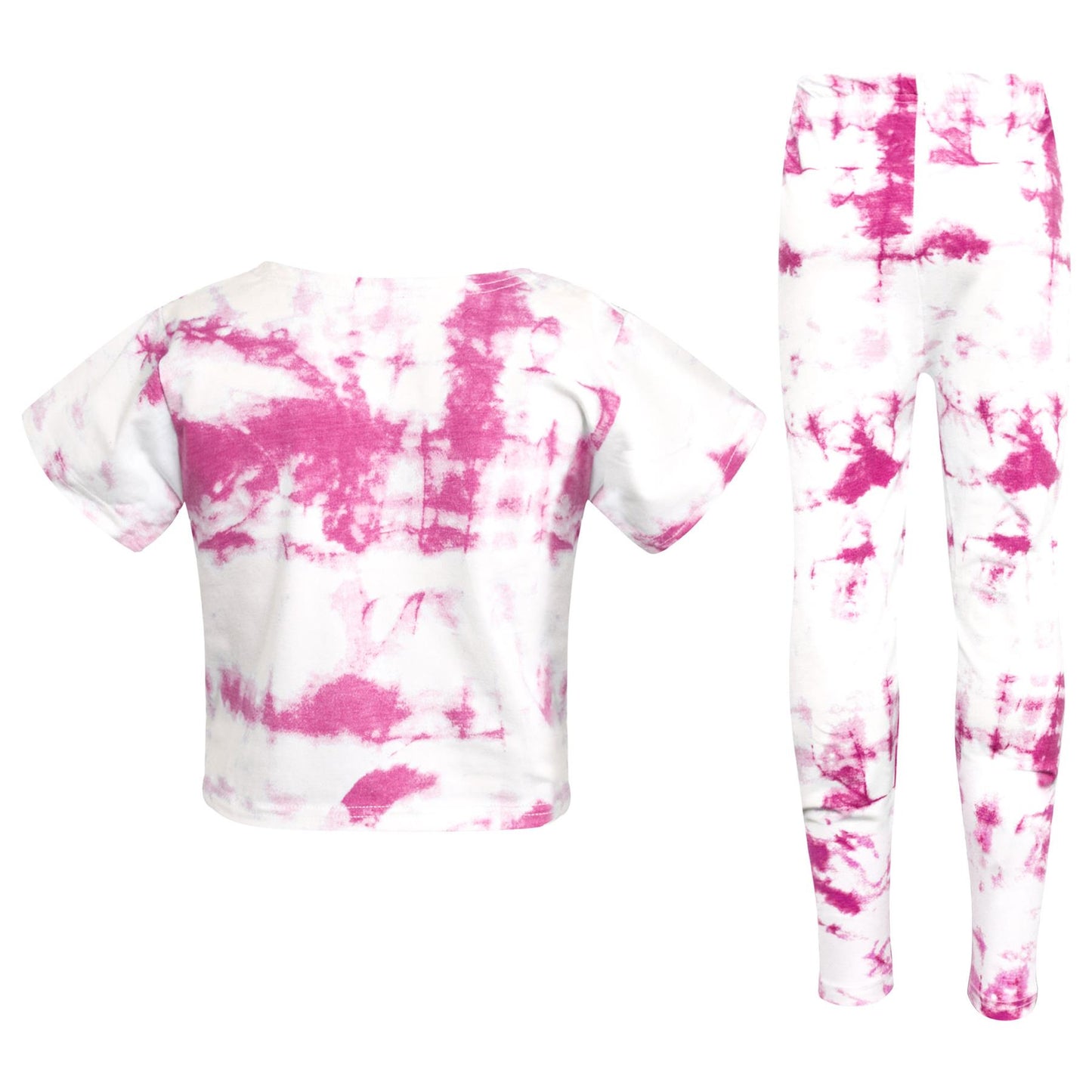 Kids Girls Crop Top & Legging Tie Dye Print Trendy Summer Outfit Clothing Sets