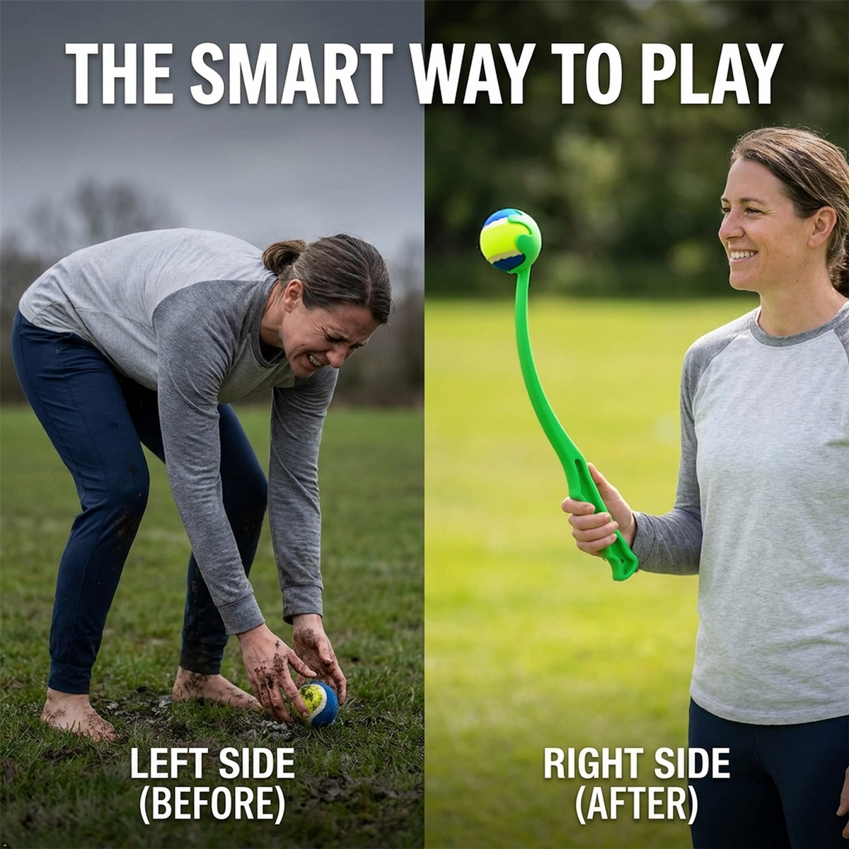A2Z Medium Dog Ball Thrower With Tennis Ball Lightweight Fetch Launcher