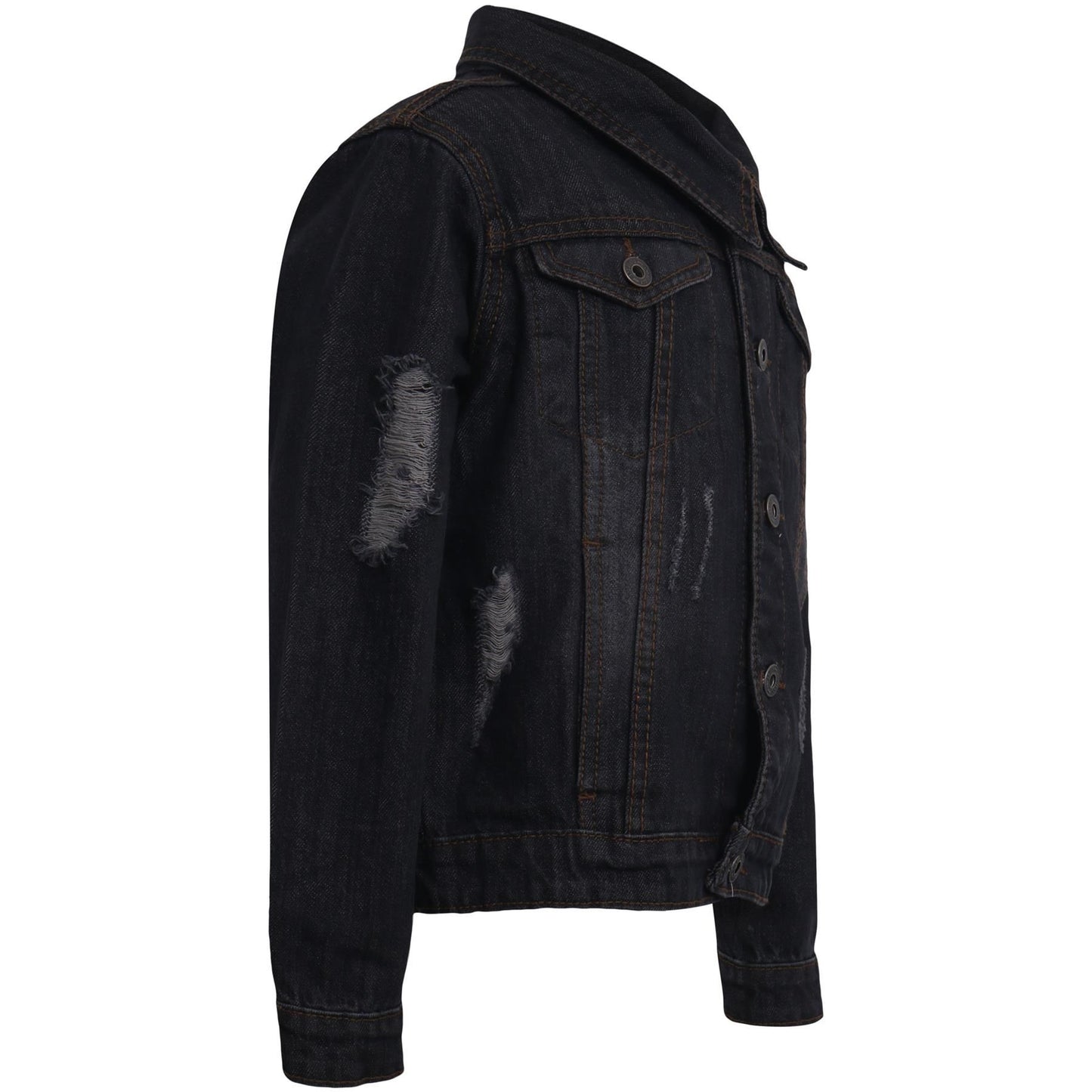 Kids Boys Denim Jacket Ripped Jeans Fashion Jackets Coat Age 3-13 Years