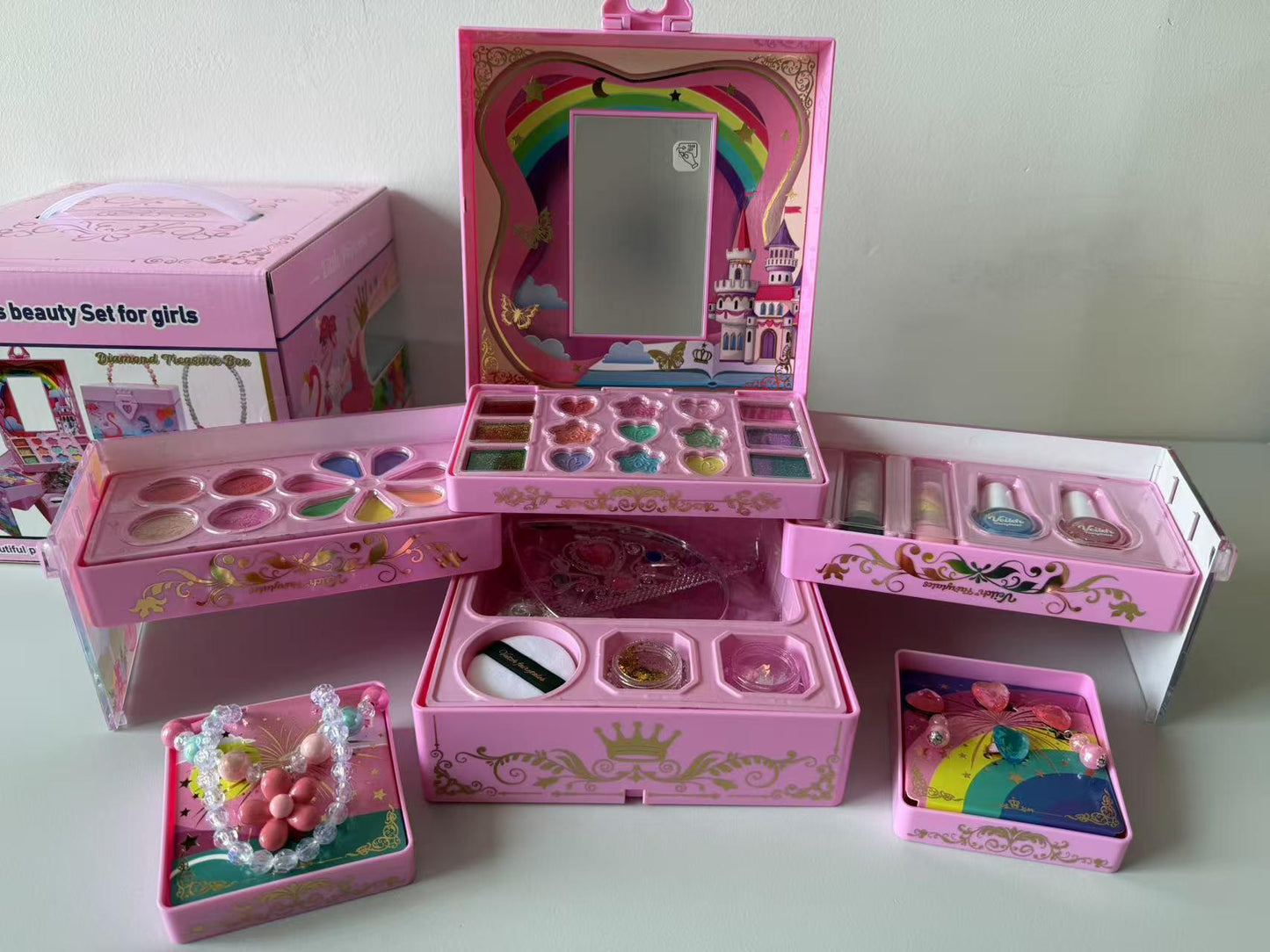 A2Z 4 Kids Princess Makeup Set Girls Portable Beauty Box Toy with Mirror Age 5+