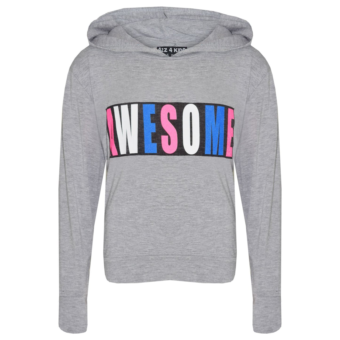 Girls Tops Kids Awesome Print Hooded T Shirt Top Legging Lounge Wear Set 7-13 Yr
