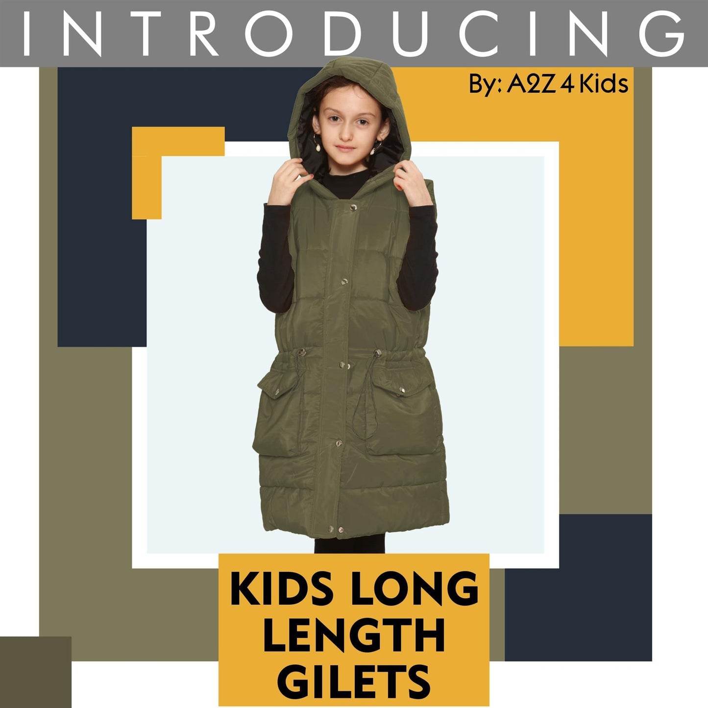 Kids Girls Fashion Oversized Gilet Long Line Jacket Long Sleeveless Coat 7-13 Yr