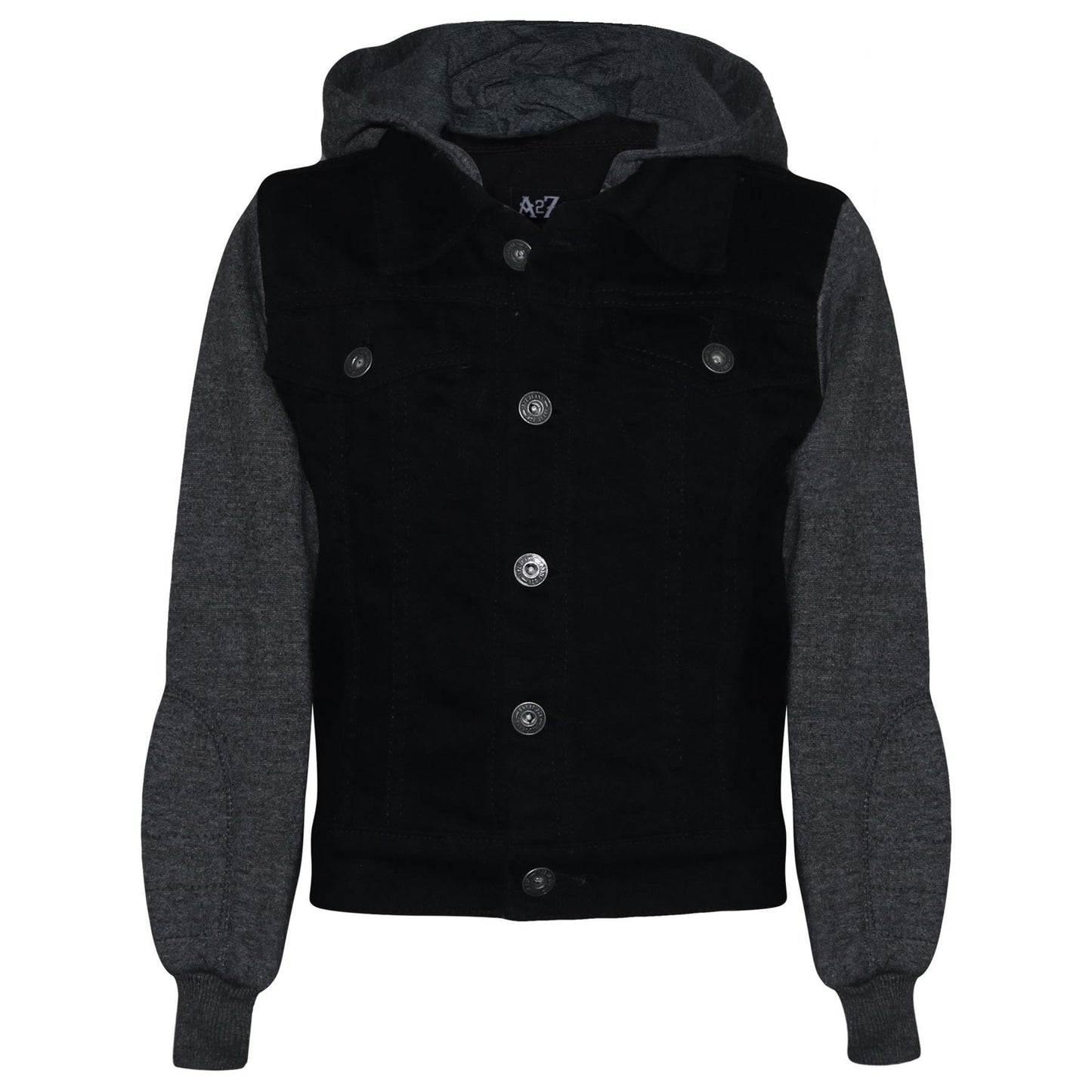 Kids Boys Denim Jacket Fleece Long Sleeves Hooded Stylish Jeans Coat For 2-13 Yr
