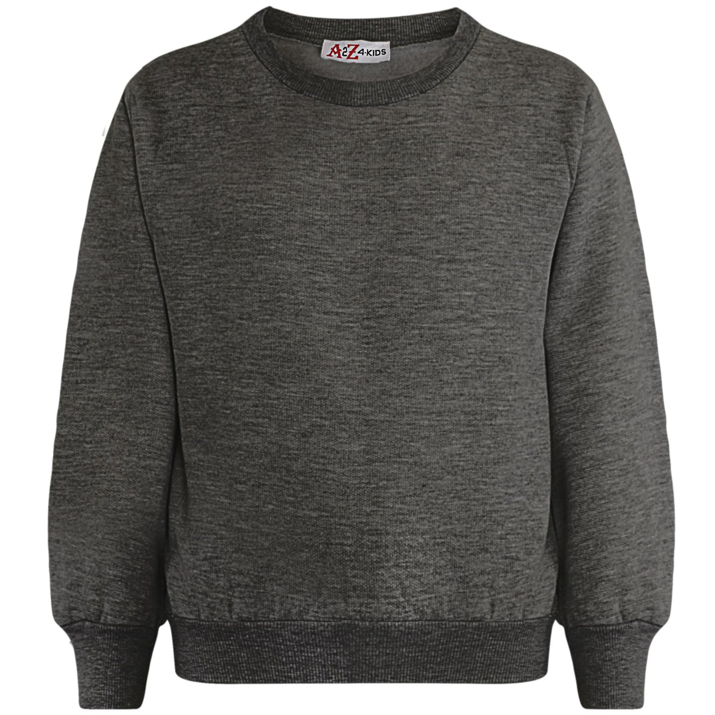 Kids Girls Boys Sweatshirt Plain Crew Round Neck Uniform Age 2-13 Years