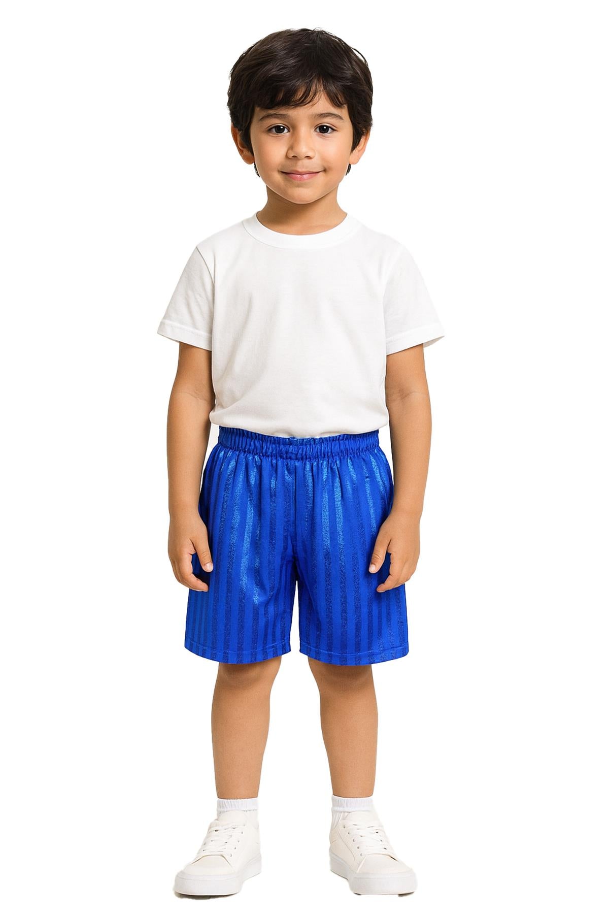 Kids Girls Boys Shadow Stripe PE Shorts Sports Football Gym School Short 2-13