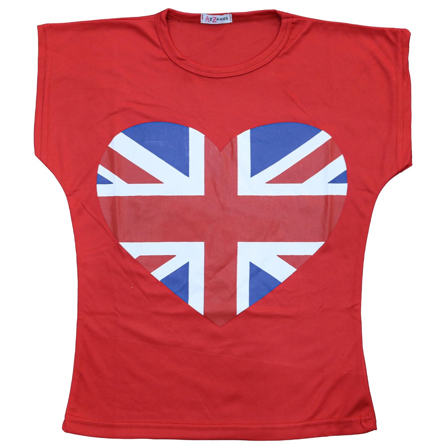 Kids Girls T Shirts England Football World Cup Heart Print Top & Tees 5-13 Yrs