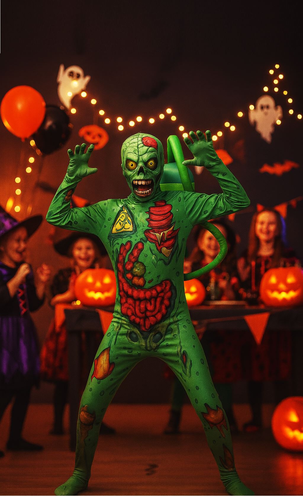 A2Z 4 Kids Burnt Zombie Halloween Fancy Costume For Boys & Girls Scary Undead