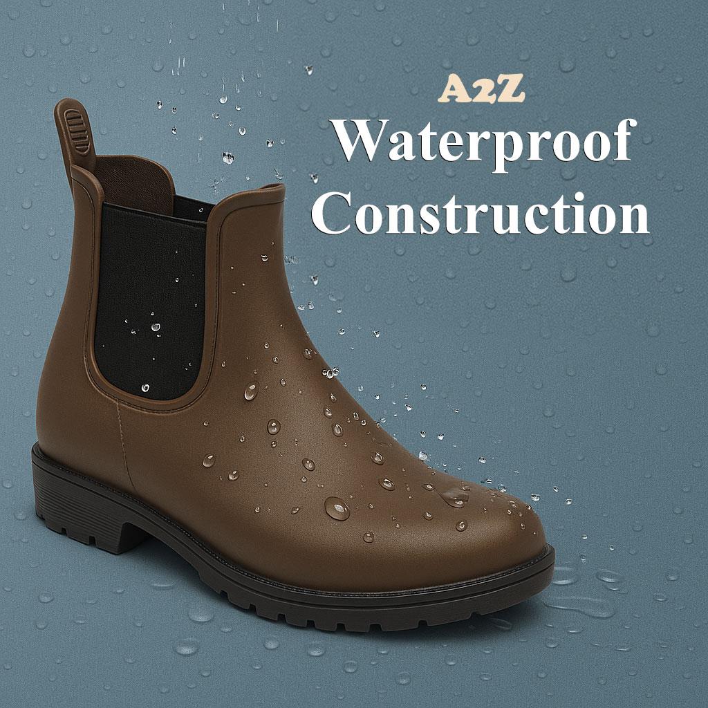 A2Z Ladies Girls Teens Wellington Ankle Boots Waterproof PVC Chelsea Rain Shoes