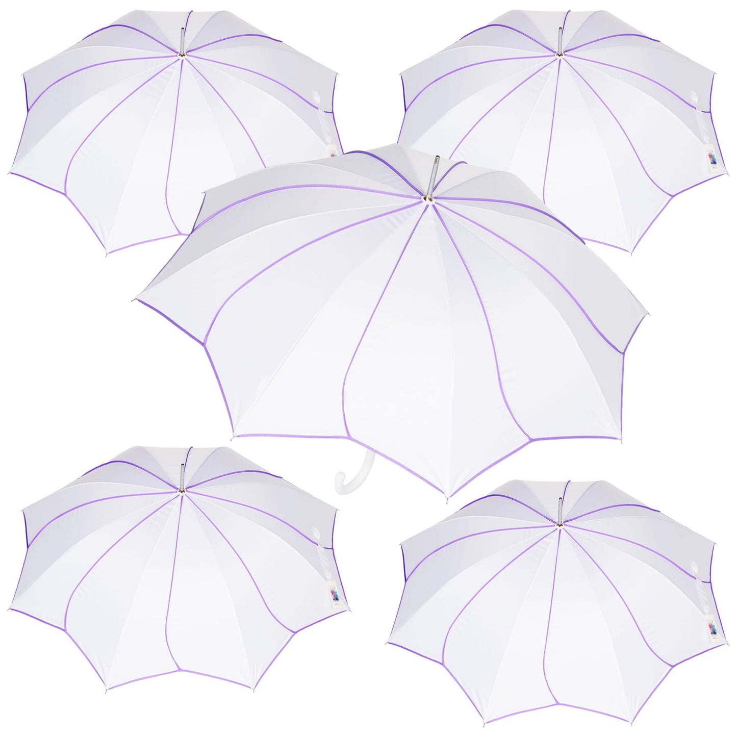 A2Z Wedding Umbrella 46" Auto Open Dome Dual Flower Piping Bride Groom Brolly