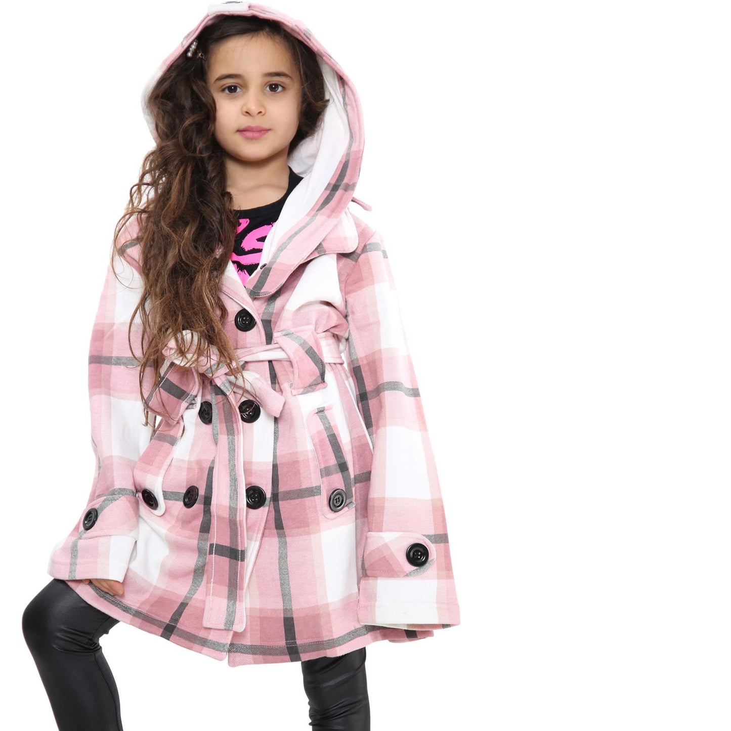 A2Z 4 Kids Parka Jacket Hooded Warm Jacket Oversized Belted Cuffs 5 -13 Years