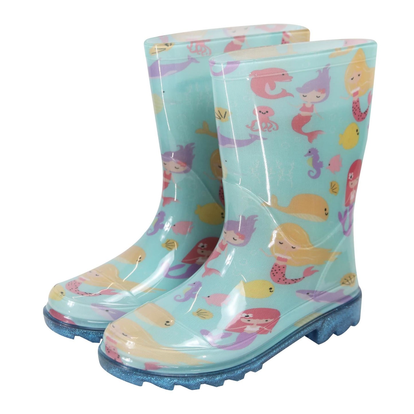 A2Z 4 kids Girls Mermaid Wellington Wellies Childrens Waterproof PVC Rain Boots