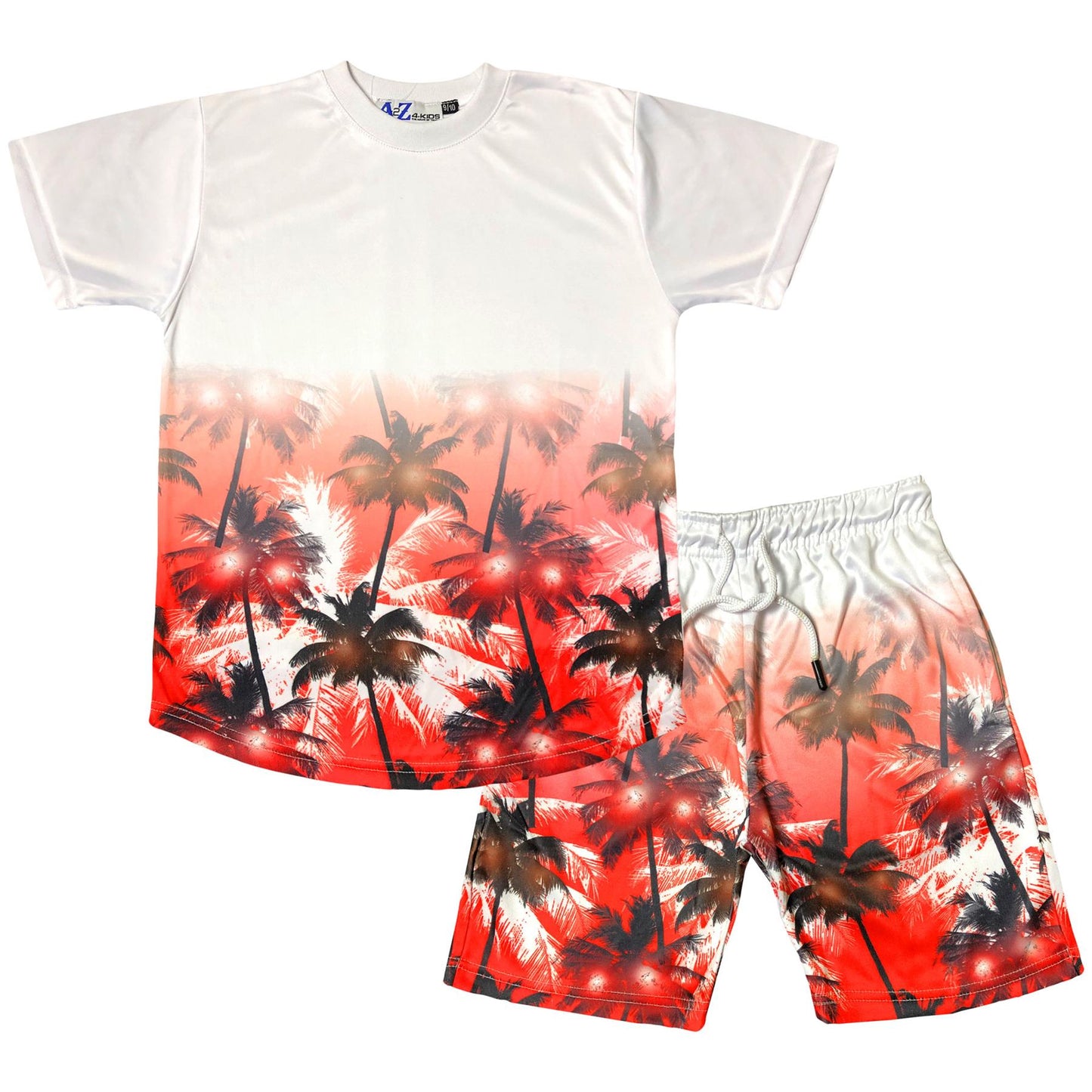 A2Z 4 Kids Tropical Palm Trees Top Shorts Short Sleeves  Outfit 5-13 years