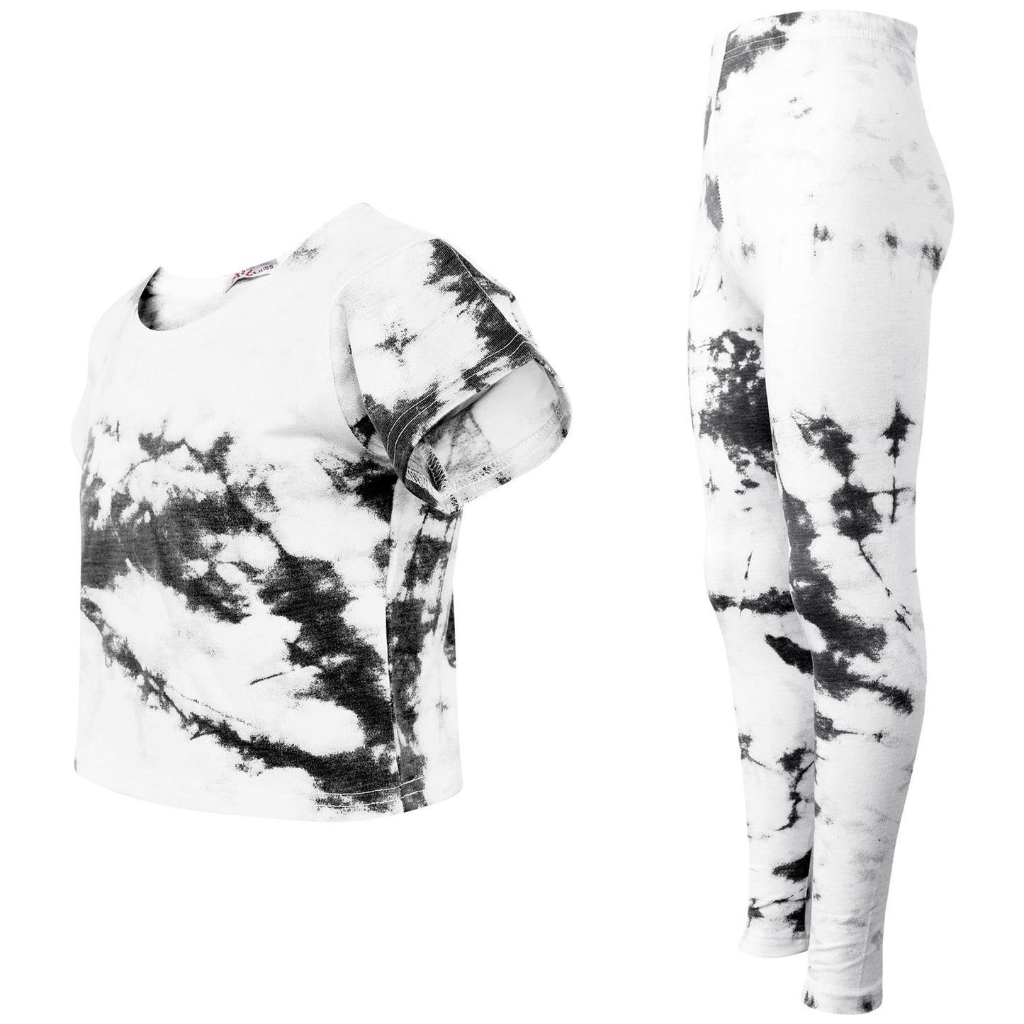 Kids Girls Crop Top & Legging Tie Dye Print Trendy Summer Outfit Clothing Sets