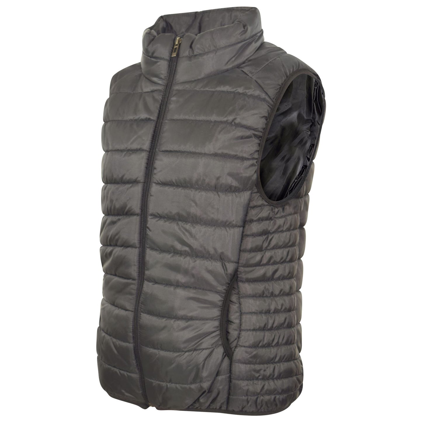 Kids Girls Boys Sleeveless High Neck Padded Lined Gilet Bodywarmer Jackets 5-13Y