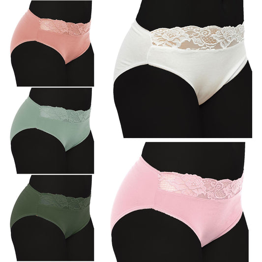 A2Z Ladies High Leg Briefs Underwear Pack Of 5 Adjustable Waist Hipster Shorts