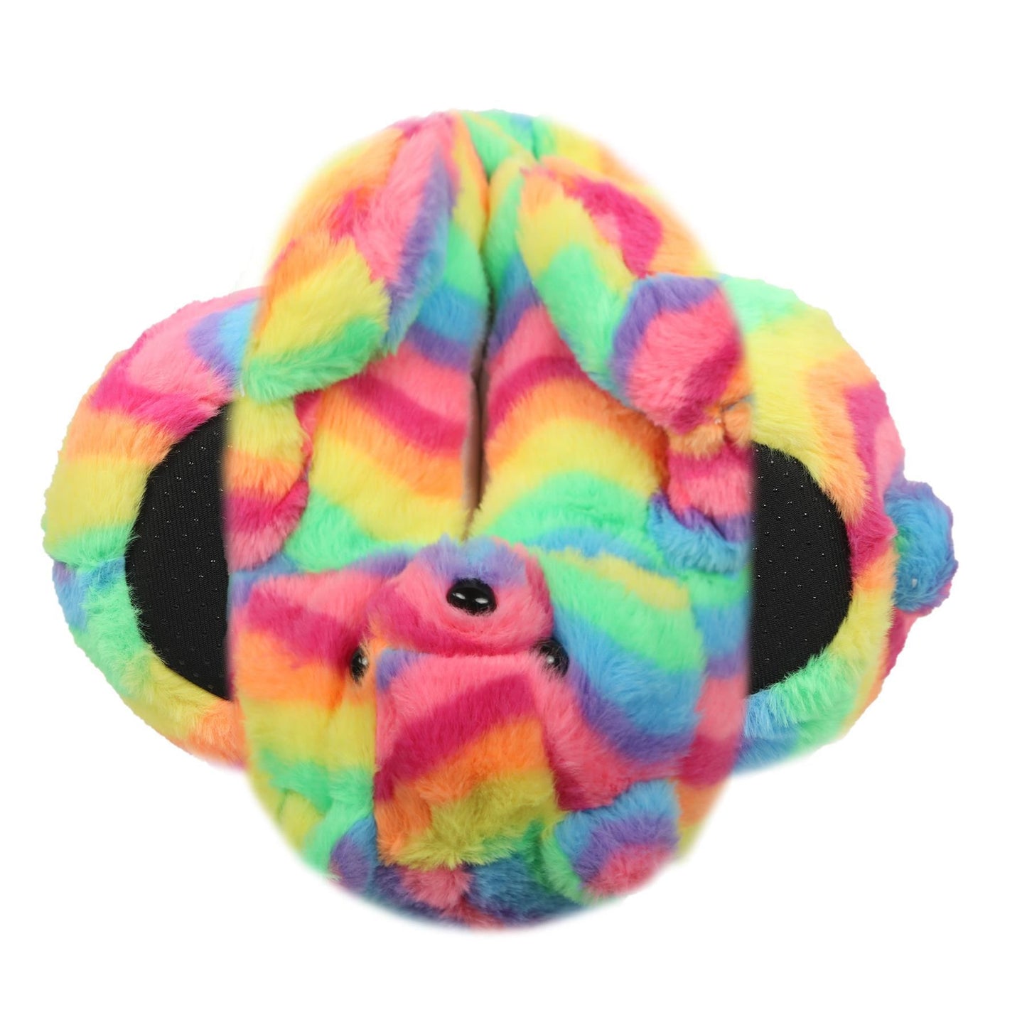 Kids Girls Womens 3D Rainbow Bear Slippers Cute Animal Face Soft Plush Warm Shoe