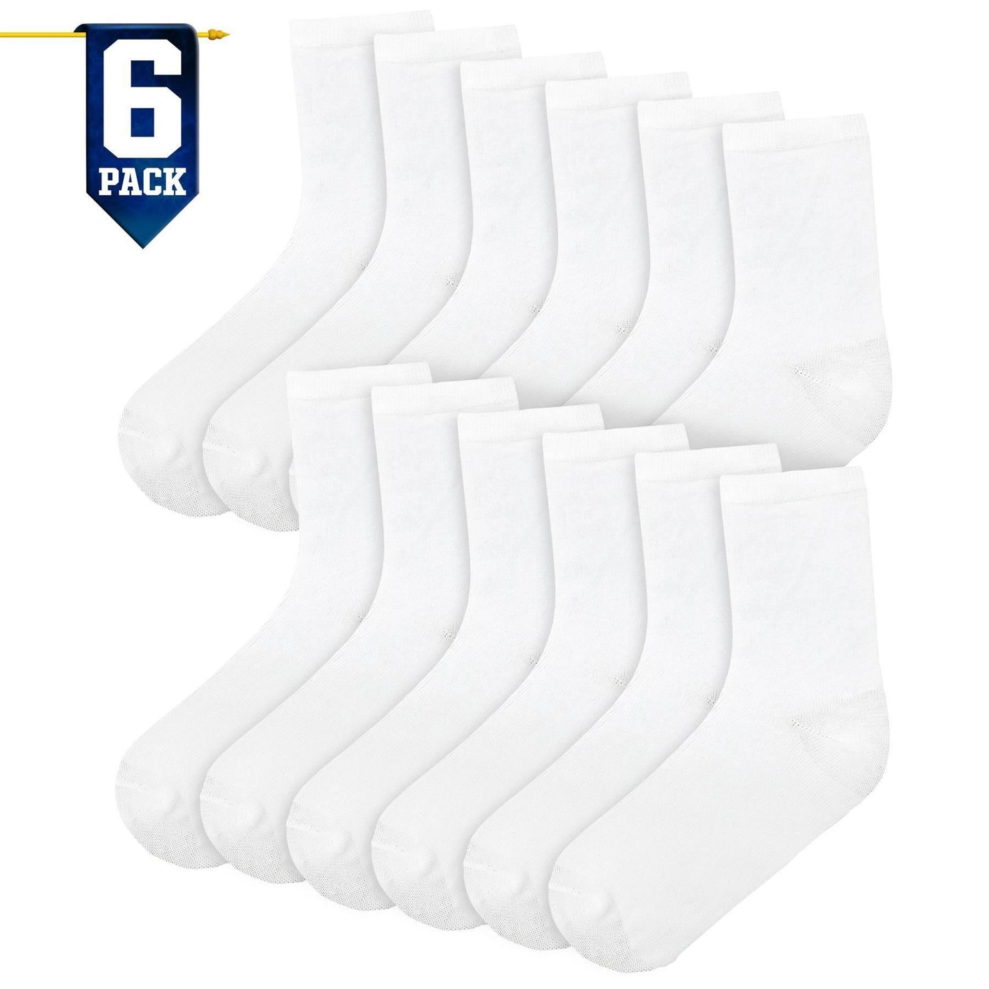 Kids Boys Girls Back to School Cotton Rich Plain Ankle School Socks Pack 6