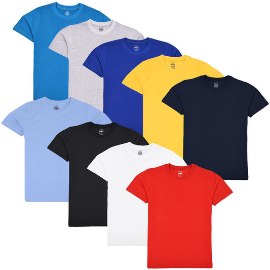Kids Boys Girls Pack Of 3 T Shirts Plain Summer Fashion Soft Feel Tank Top Tees