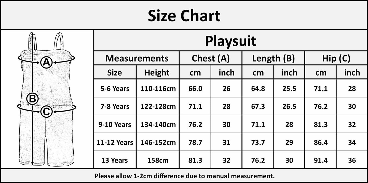 Kids Girls Plain Color Playsuit Trendy Summer All In One Jumpsuit New Age 5-13 Y