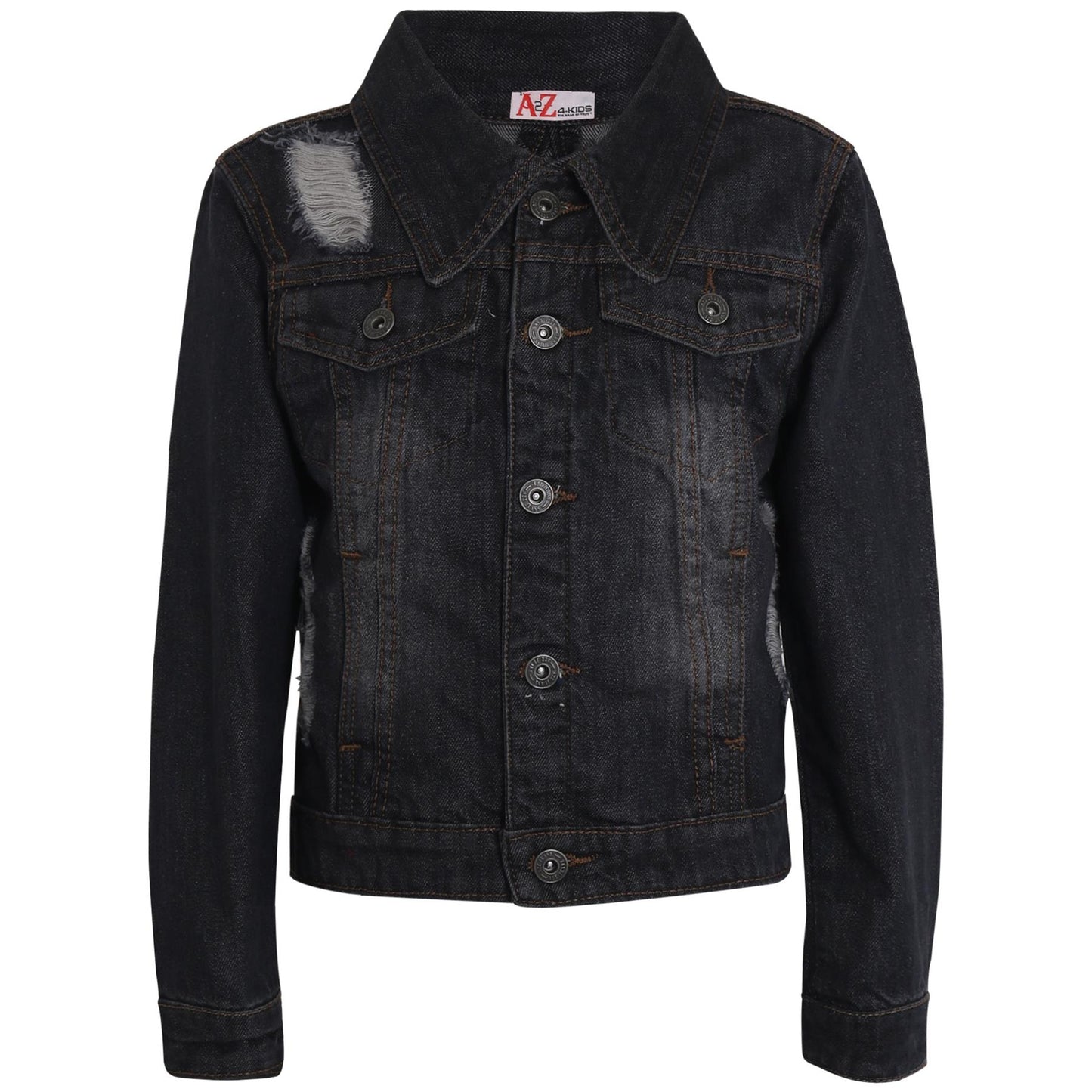 Kids Girls Denim Jackets Ripped Fashion Faded Jeans Jacket New Age 3-13 Years