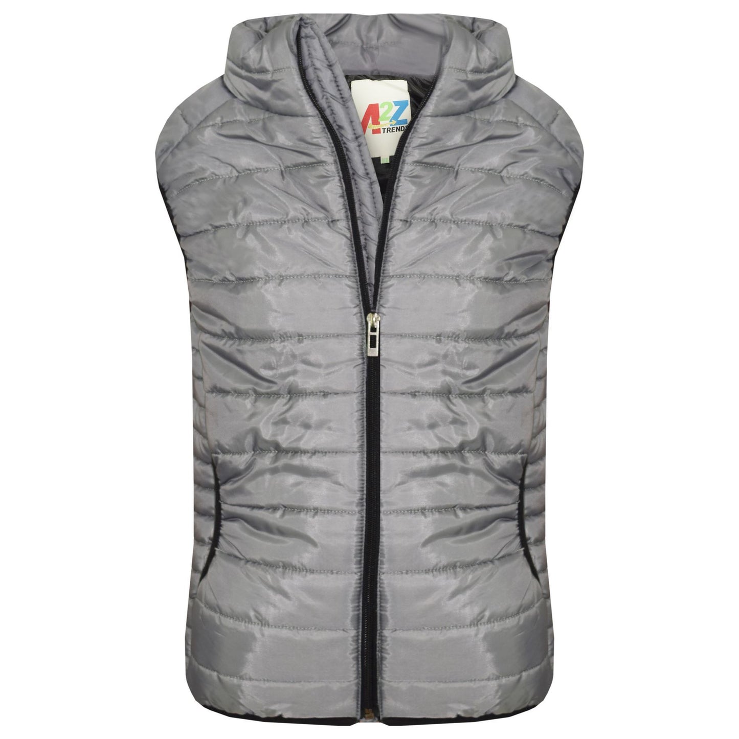 Kids Girls Boys Sleeveless High Neck Padded Lined Gilet Bodywarmer Jackets 5-13Y