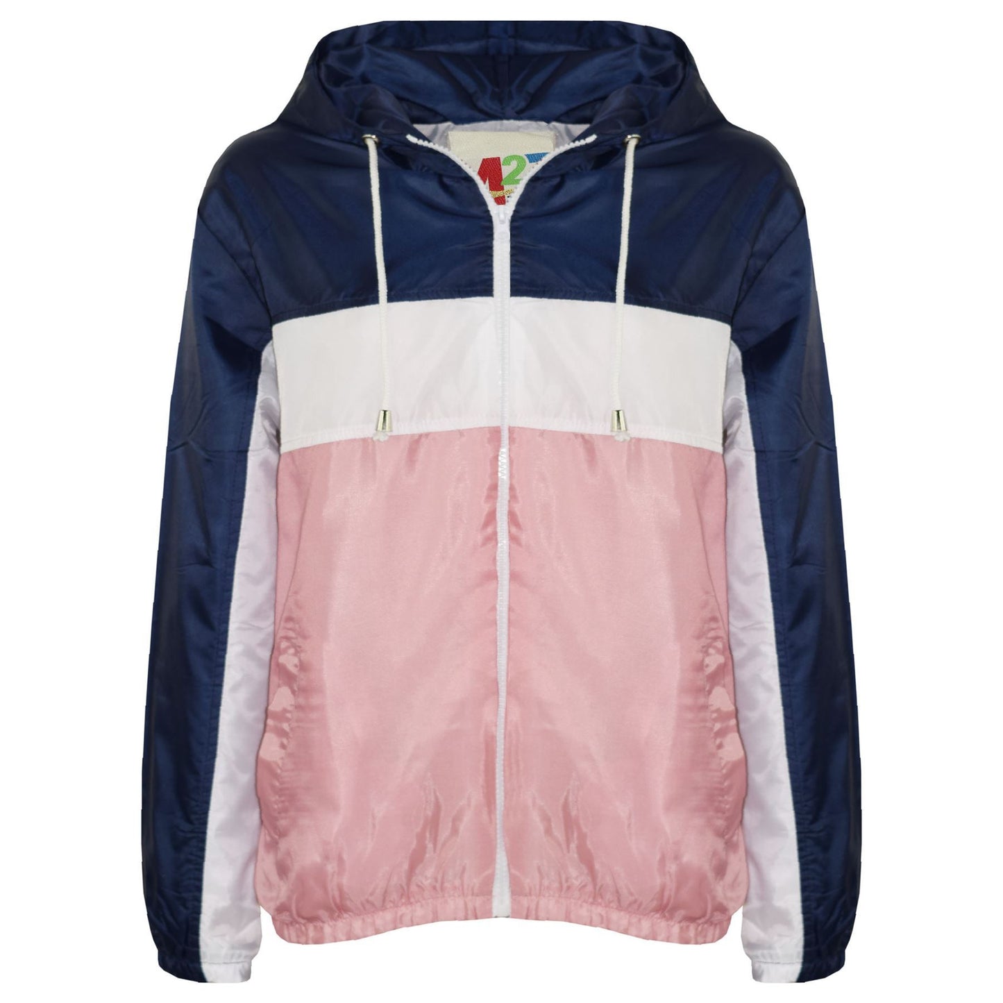 Kids Boys Girls Windbreaker Contrast Block Hooded Jackets Rain Mac Raincoat 5-13