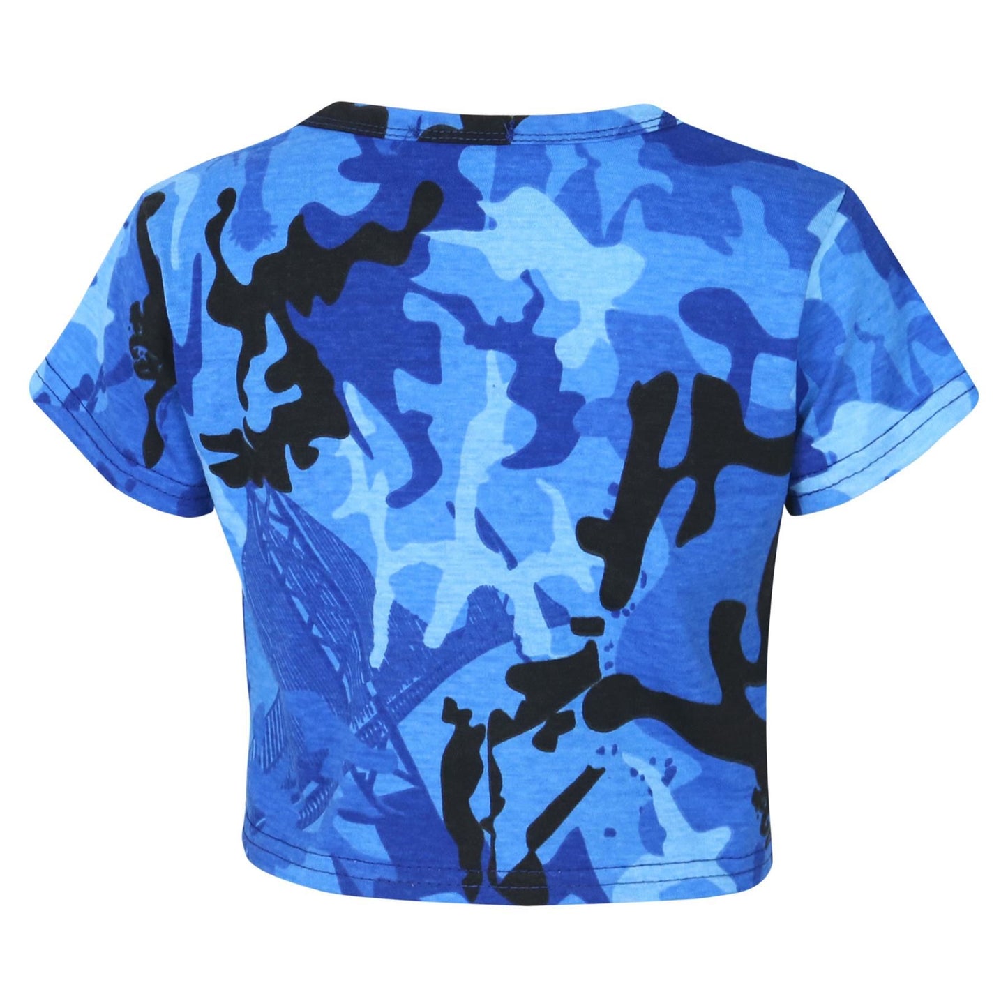 A2Z 4 Kids Camouflage Crop Top & Skater Skirt Set Short Sleeves T Shirt Summer Outfit 2 Piece Activewear For Girls Age 5-13 years