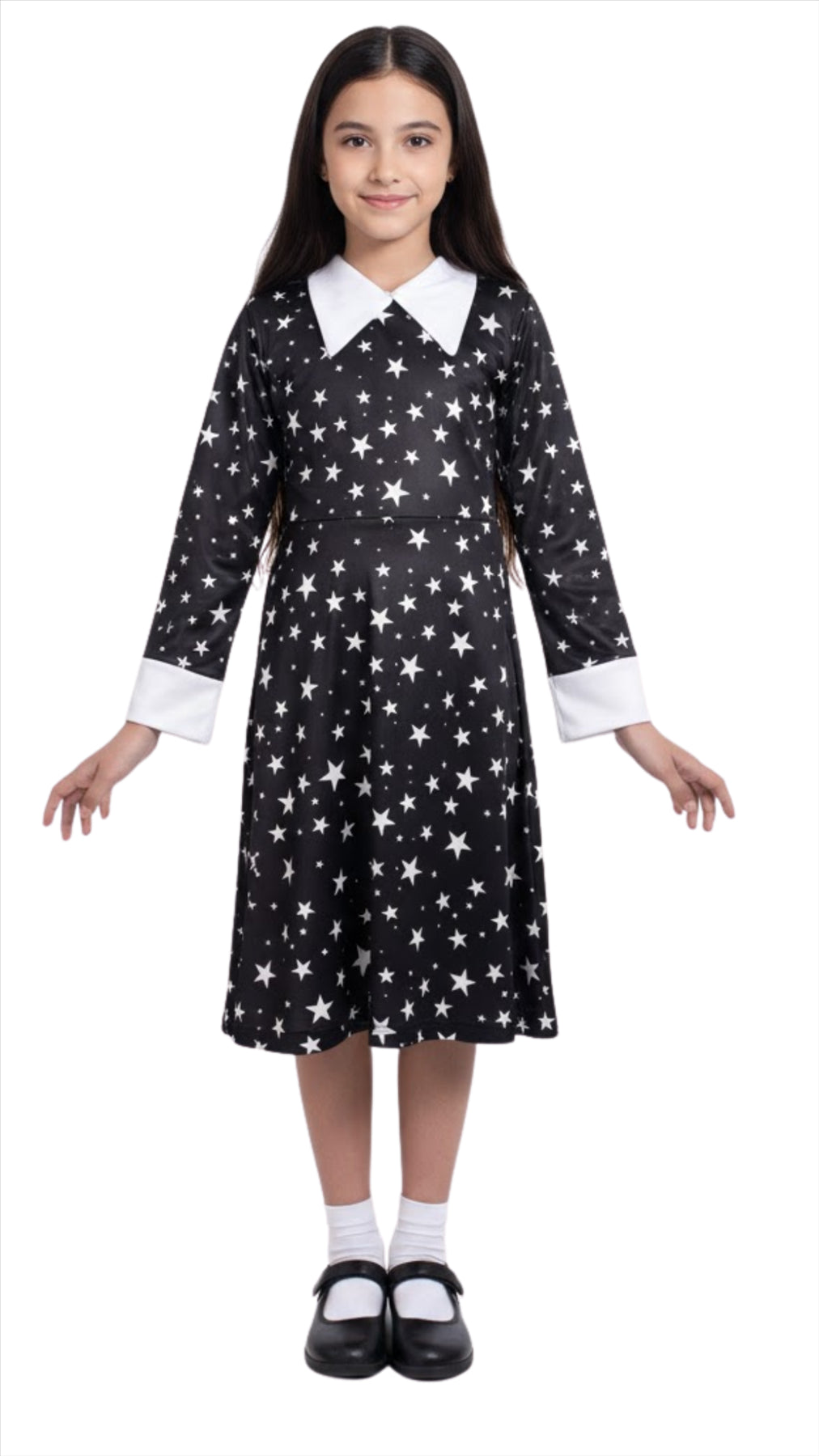 A2Z 4 Kids Girls Swing Dress Long Sleeve Peter Pan Collar Gothic Girl Dress