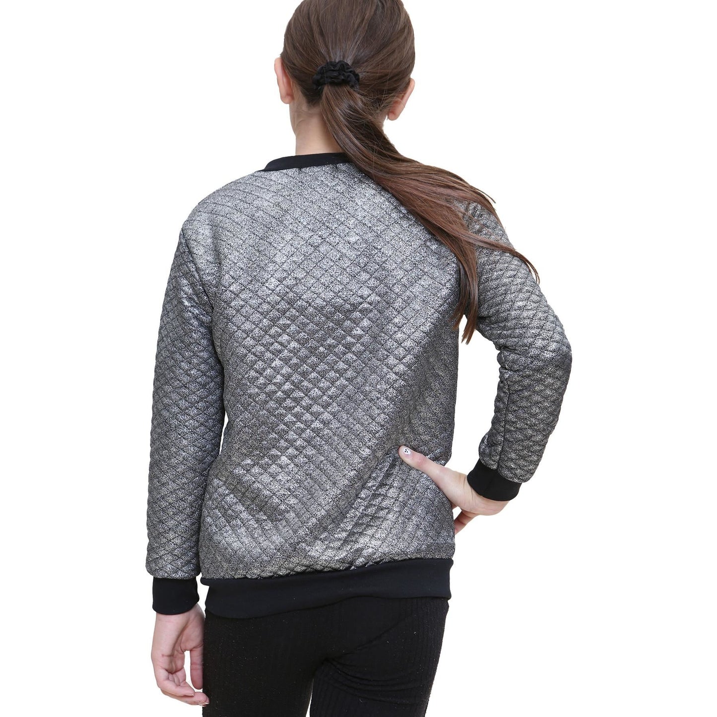 Kids Girls Shiny Fashion Quilted Casual School Jacket Bubble Coat 7-13 Years