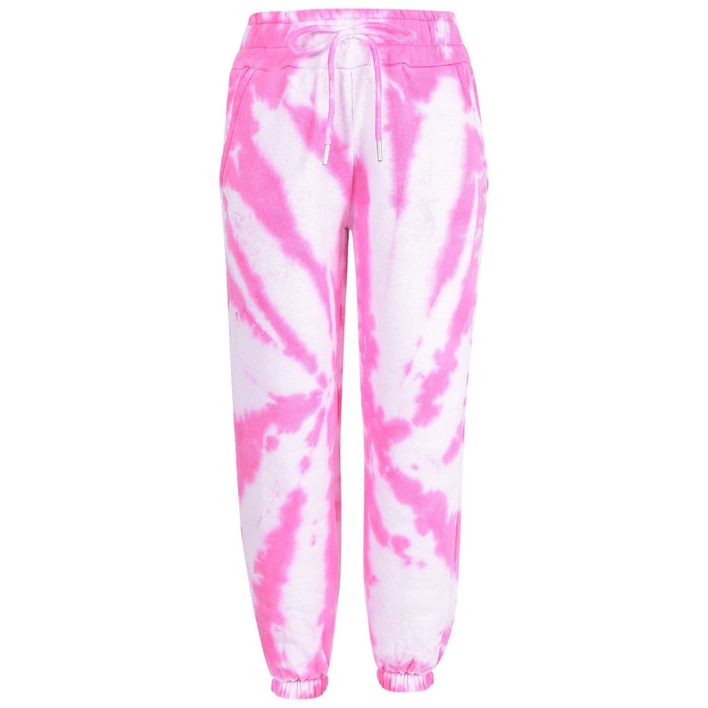 A2Z 4 Kids Tie Dye Pink Tracksuit Cropped Hoodie with Jogger Sweatpants Gym Sports Activewear Cord Set Girls Children Age 5-6, 7-8, 9-10, 11-12 and 13 years