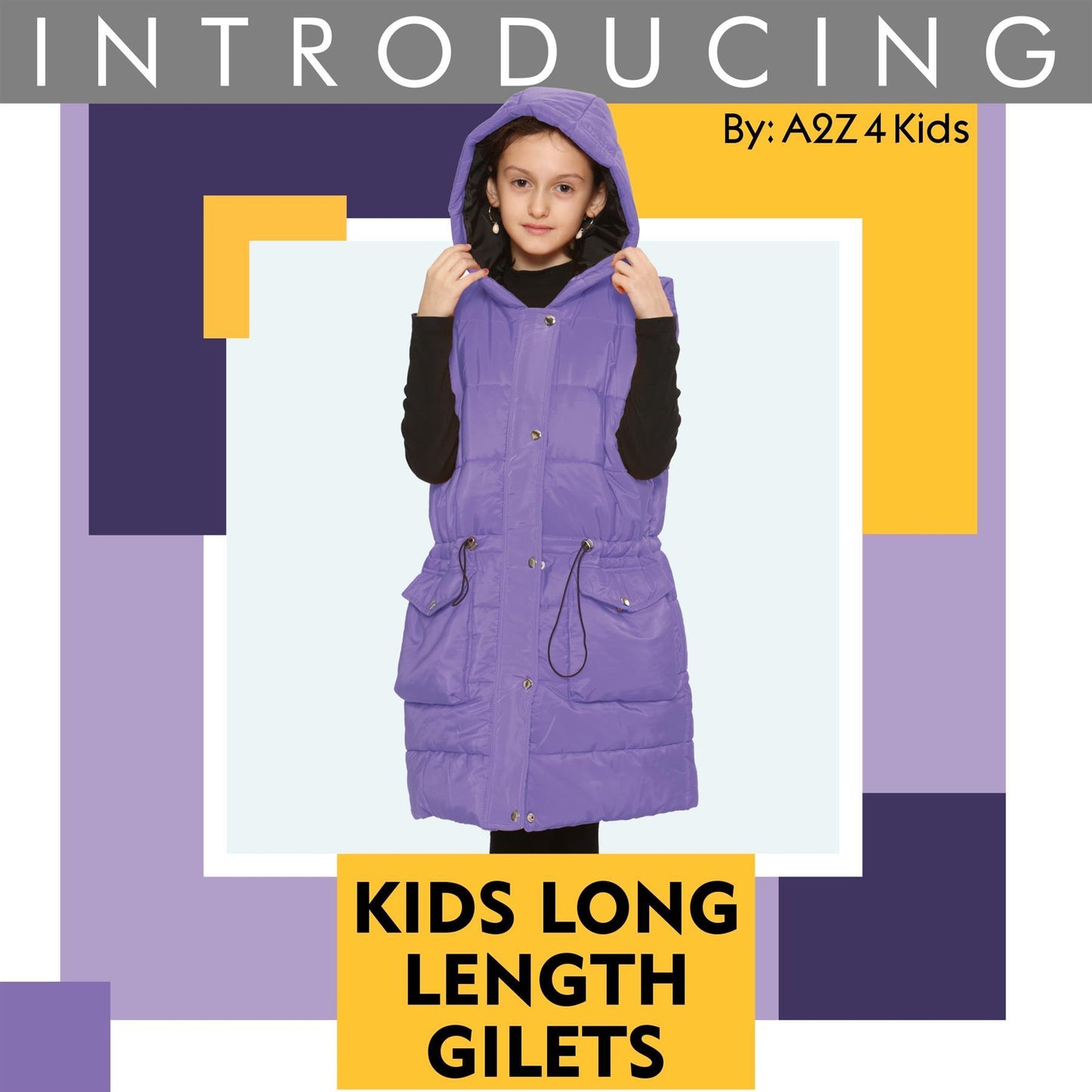 Kids Girls Fashion Oversized Gilet Long Line Jacket Long Sleeveless Coat 7-13 Yr