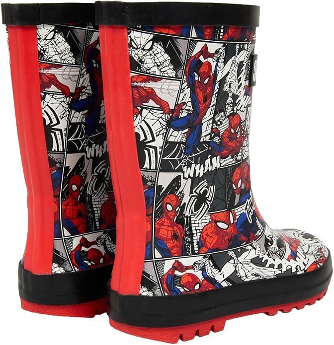 Marvel Spiderman Boys Wellington Boots Waterproof Kids Wellies Comic Superhero