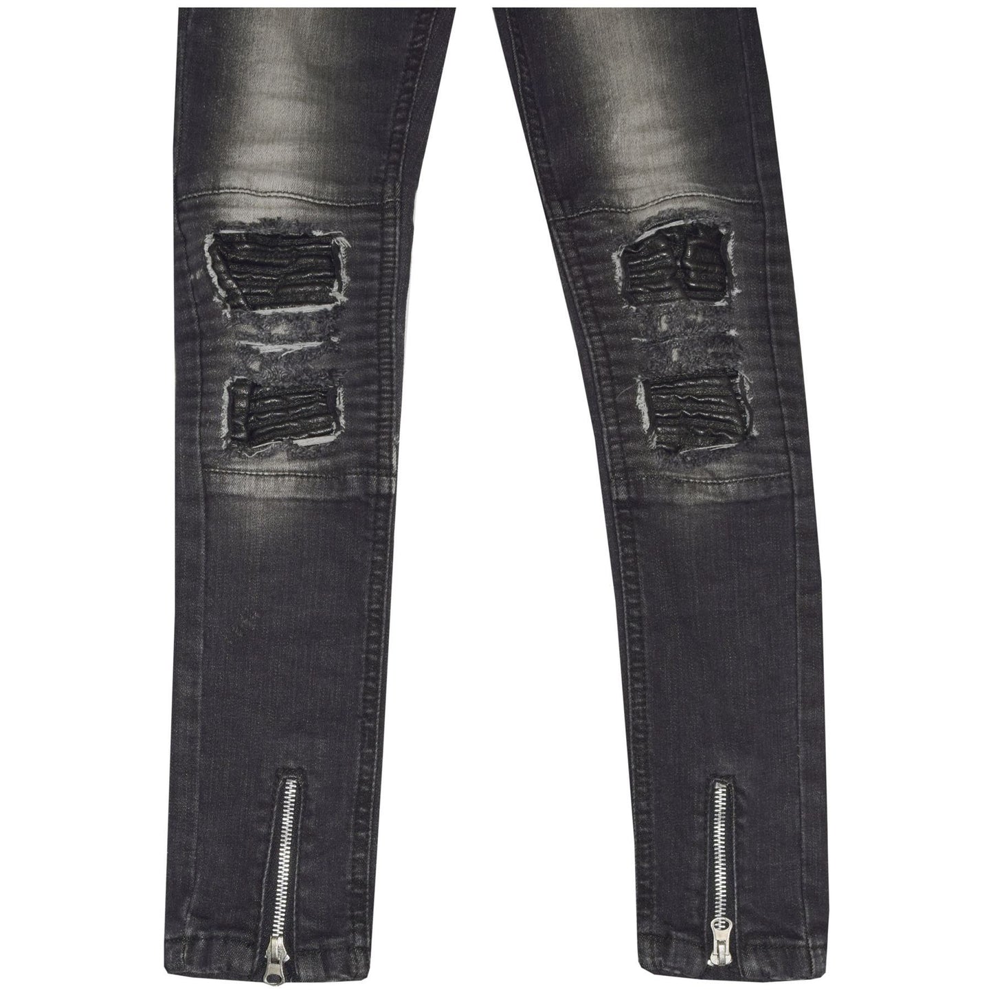 Kids Girls Stretchy Jeans Designer Ripped Drape Panel Denim Pant Trouser 5-13 Yr