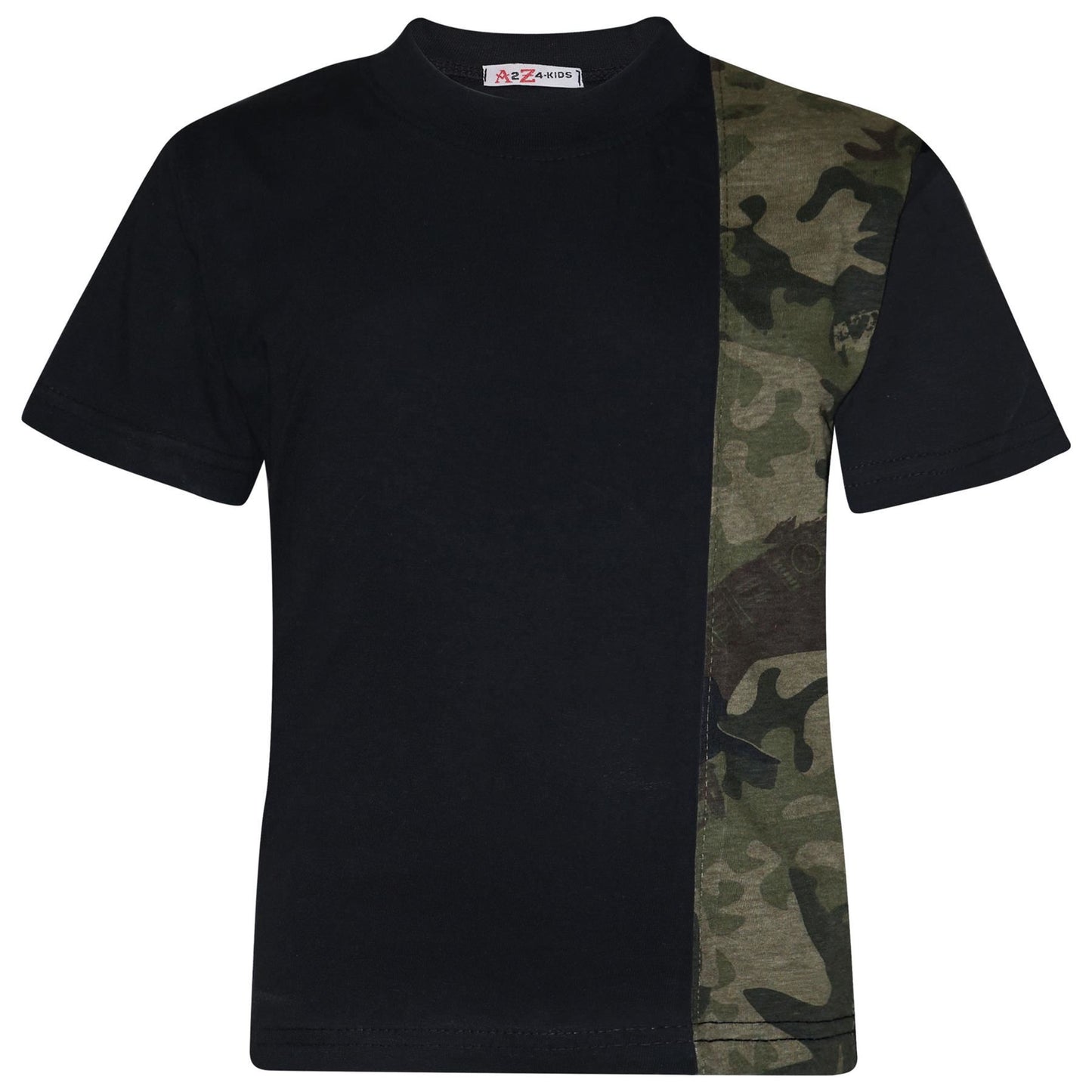 Kids Boys T Shirt Shorts 100% Cotton Contrast Panel Top Summer Short Set 5-13 Yr