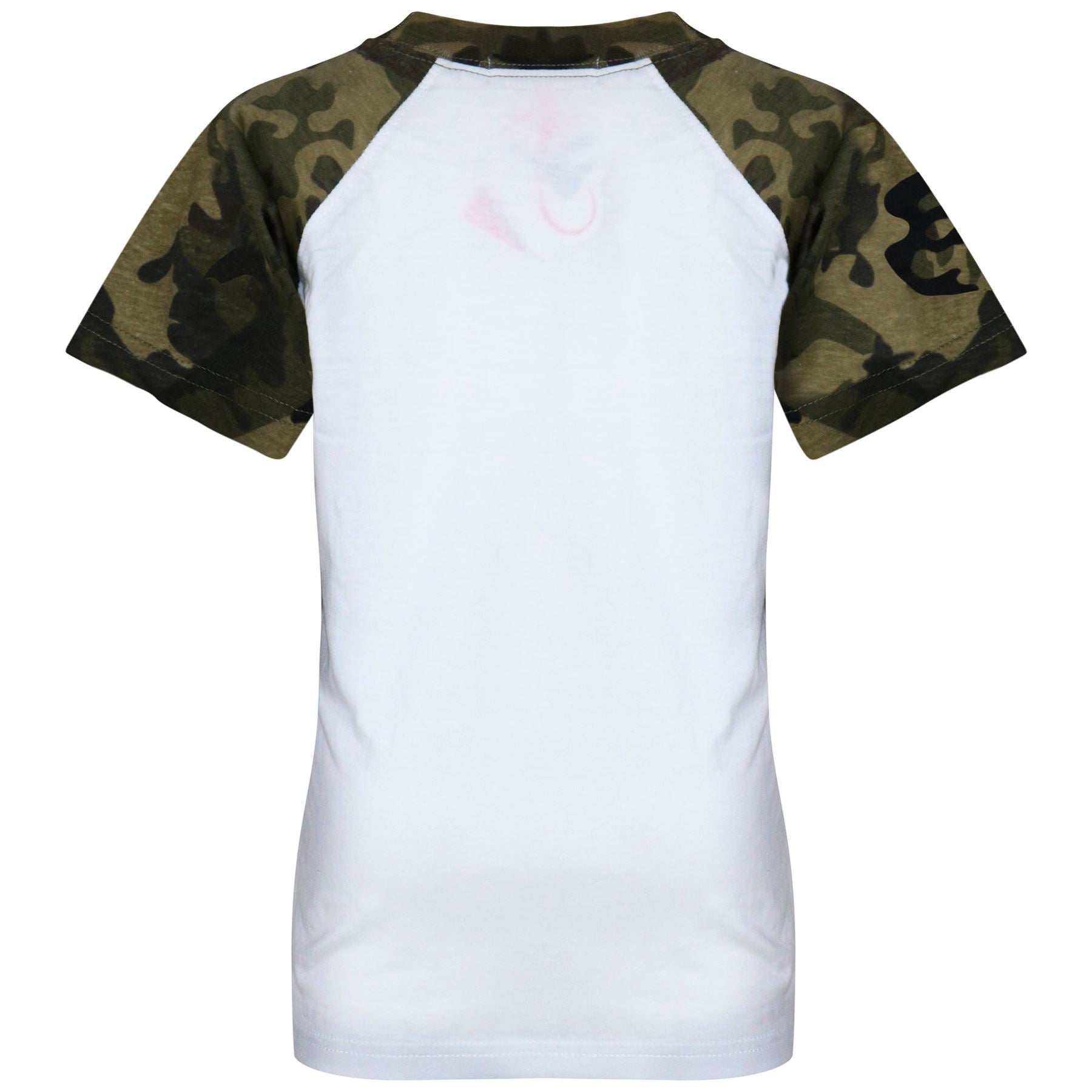 A2Z 4 Kids Raglan Style T Shirt Colour Contrast Top Short Sleeve Camo Green Super Soft Comfy Loungewear Dress Up Gifts for Children Girls & Boys Age 5-13 Years - A2Z 4 Kids