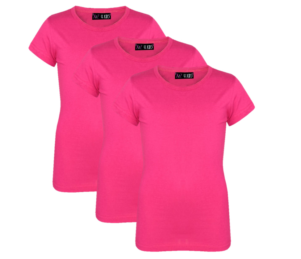 Kids Girls Short Sleeves 3 Pack T Shirts Trendy Stylish Breathable Summer Top