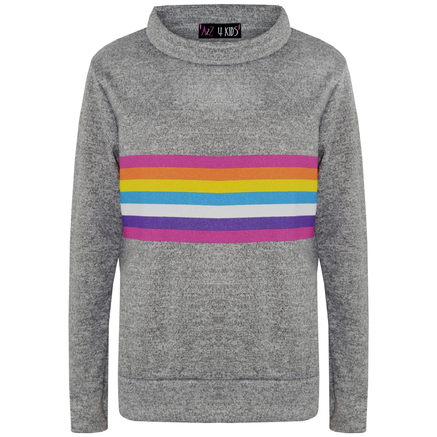 Kids Girls Lounge Suit Rainbow Striped Top Bottom Lounge Wear Tracksuit 7-13 Yr