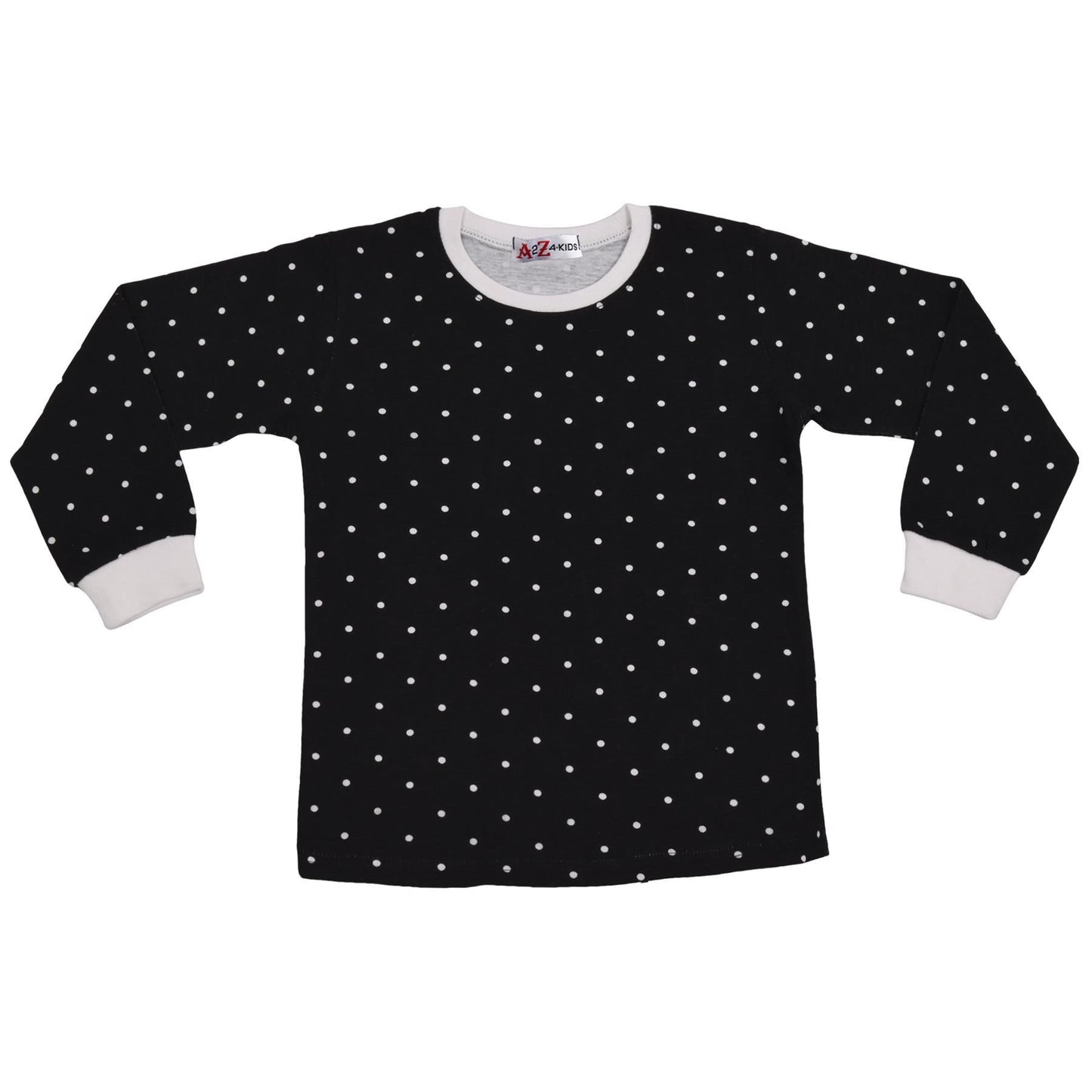 A2Z 4 Kids Girls Boys Polka Dot Children PJs 2 Piece Cotton Set Lounge Suit Nightwear Sleepwear Unisex Top Bottom Pyjamas Loungewear Dress Up Outfit Set Gifts for Children Girls & Boys Age 5-13 years