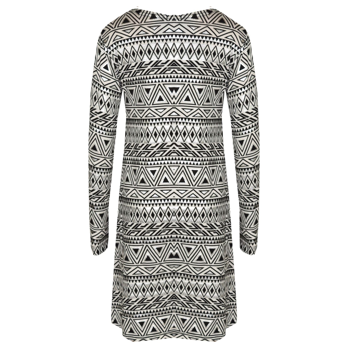 Girls Skater Dress Kids Aztec Print Summer Party Swing Midi Dresses 7-13 Years