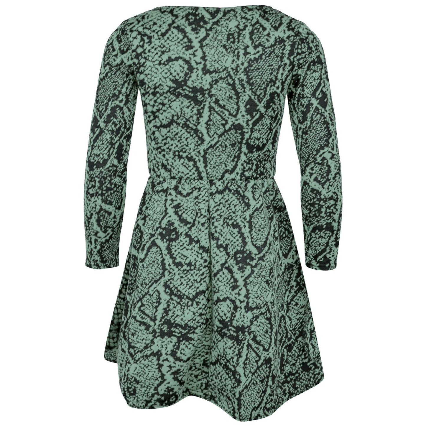 Kids Girls Skater Dress Long Sleeve Snake Flared Party Summer Dresses 5-13