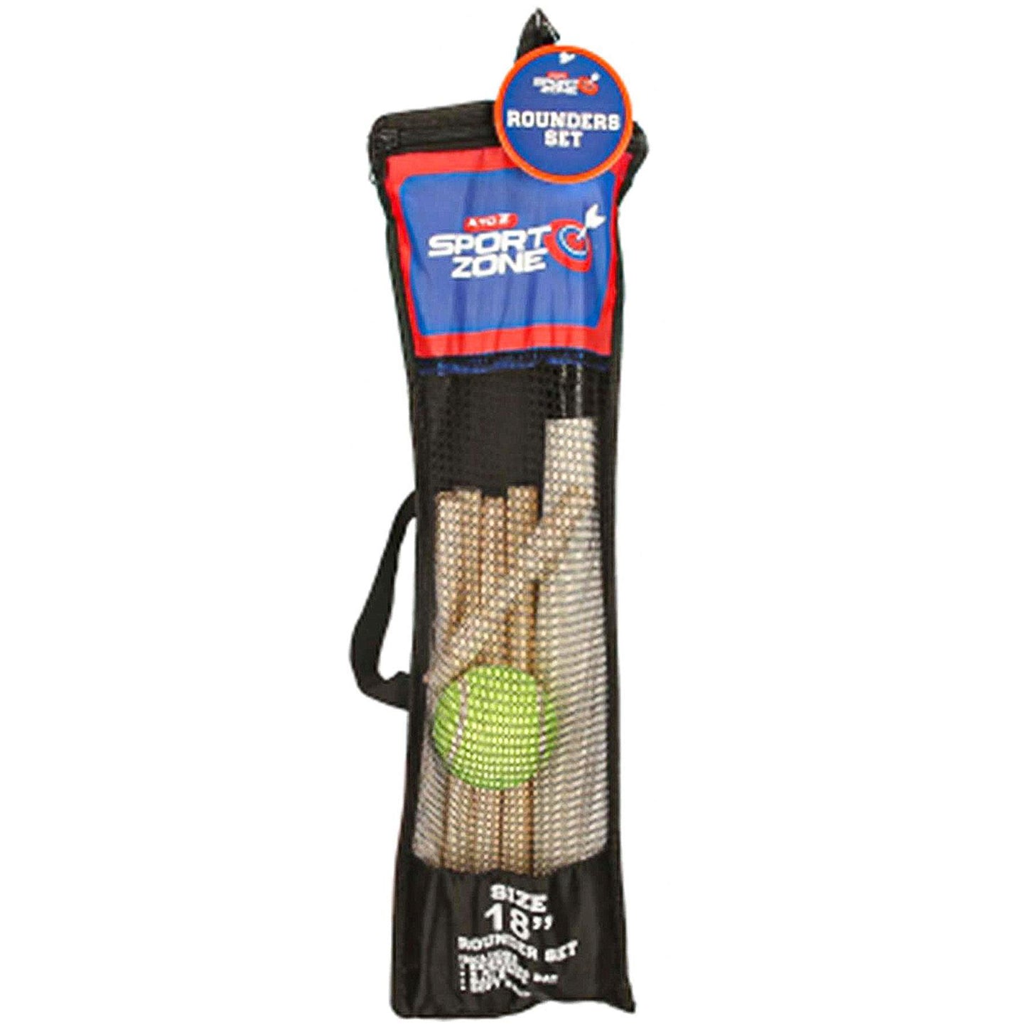 A2Z 6 Piece Wooden Rounders Set Outdoor Baseball Bat Active Game With Carry Bag