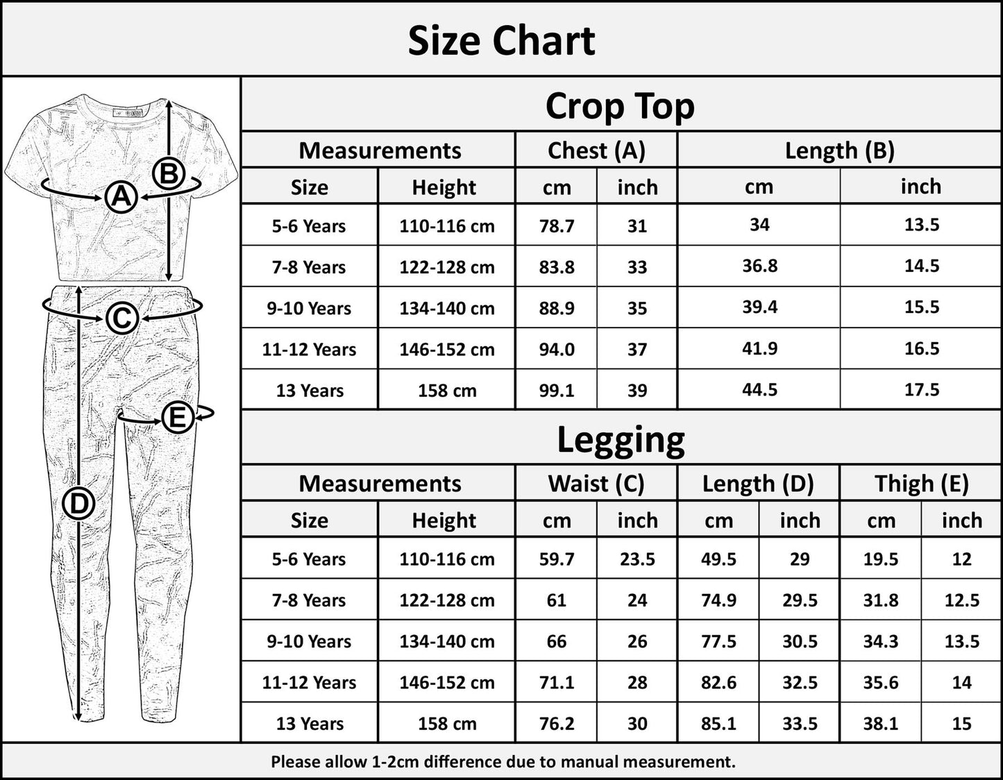 Girls Top Kids Splash Print Stylish Crop Top & Fashion Legging Set Age 7-13 Year