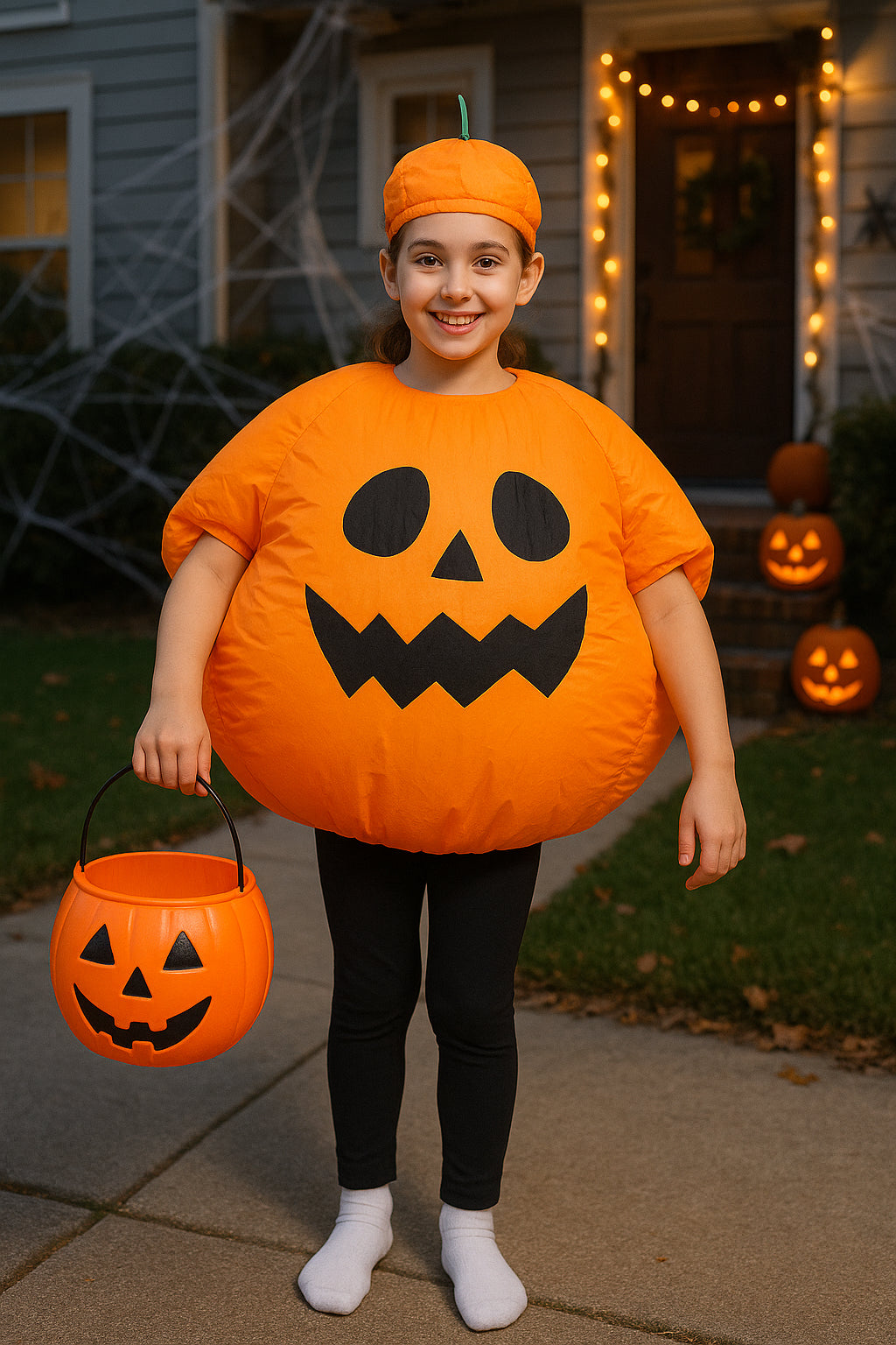 A2Z 4 Kids Unisex Inflatable Pumpkin Costume Halloween Cosplay Blow Up Costume
