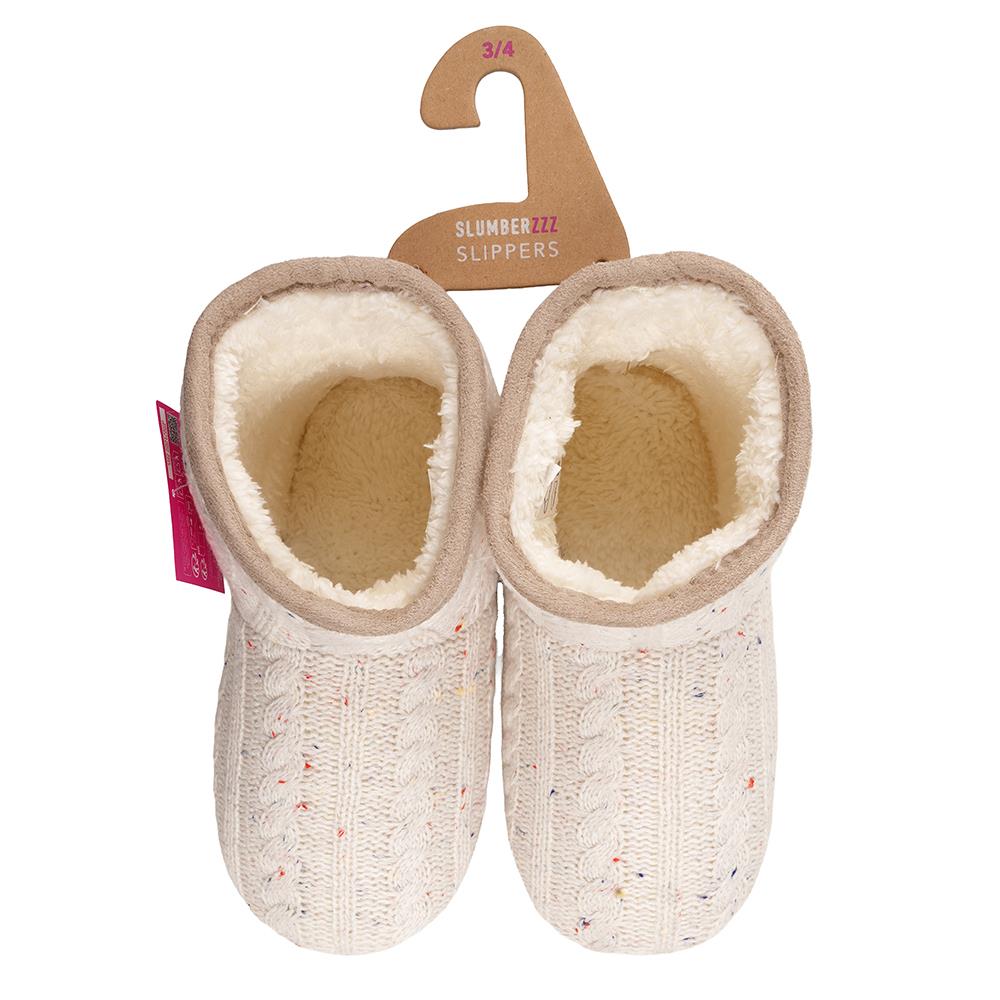 A2Z Ladies Speckled Knit Bootie Slippers Warm Plush Indoor Winter House Shoes