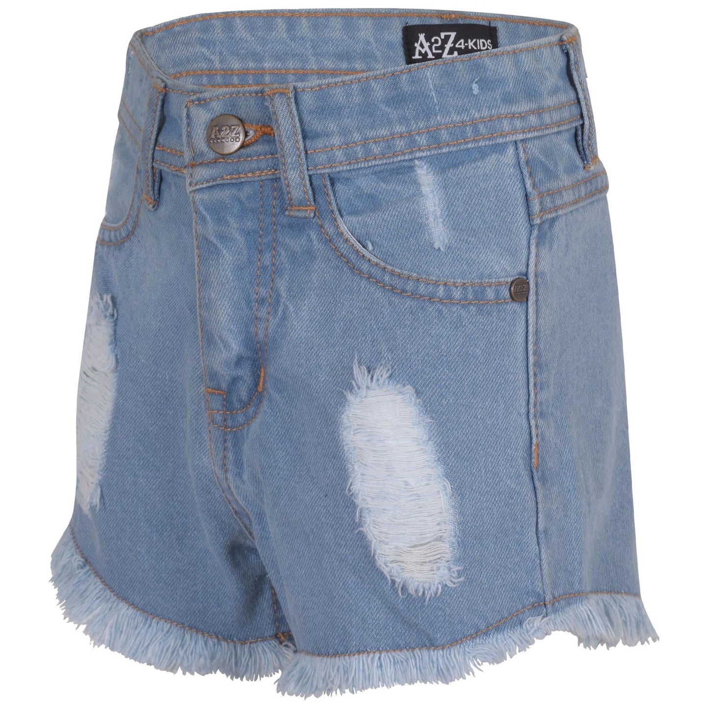 A2Z 4 Kids Girls Shorts Skinny Ripped Jeans Denim Stretch Short Casual�Half�Pant