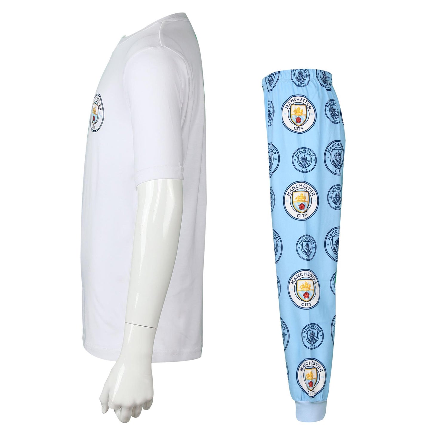 Kids Boys PJS Pyjama Set Manchester City Short Sleeve Officially Licensed Sets