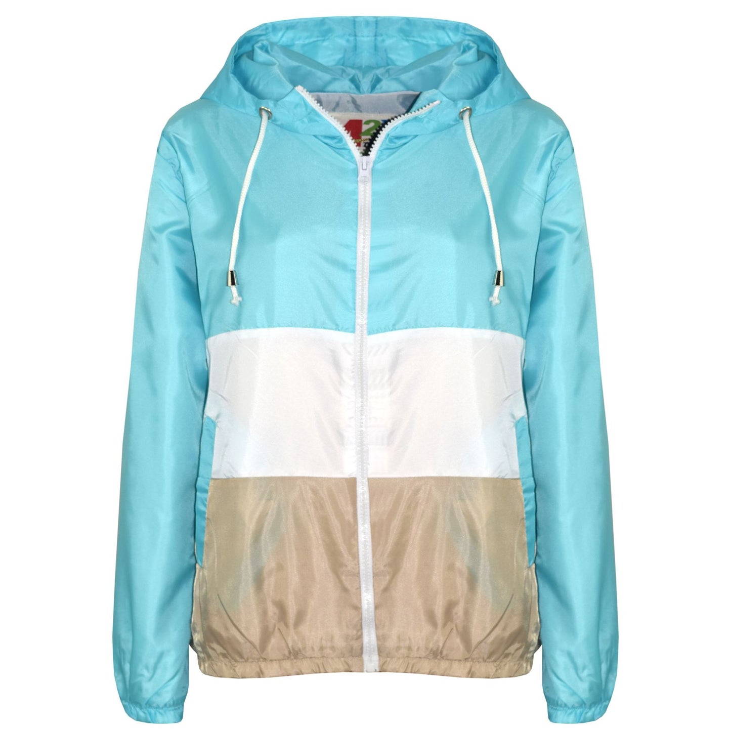 Kids Girls Boys Windbreaker Contrast Panel Jackets Hooded Raincoat Rain Mac 5-13